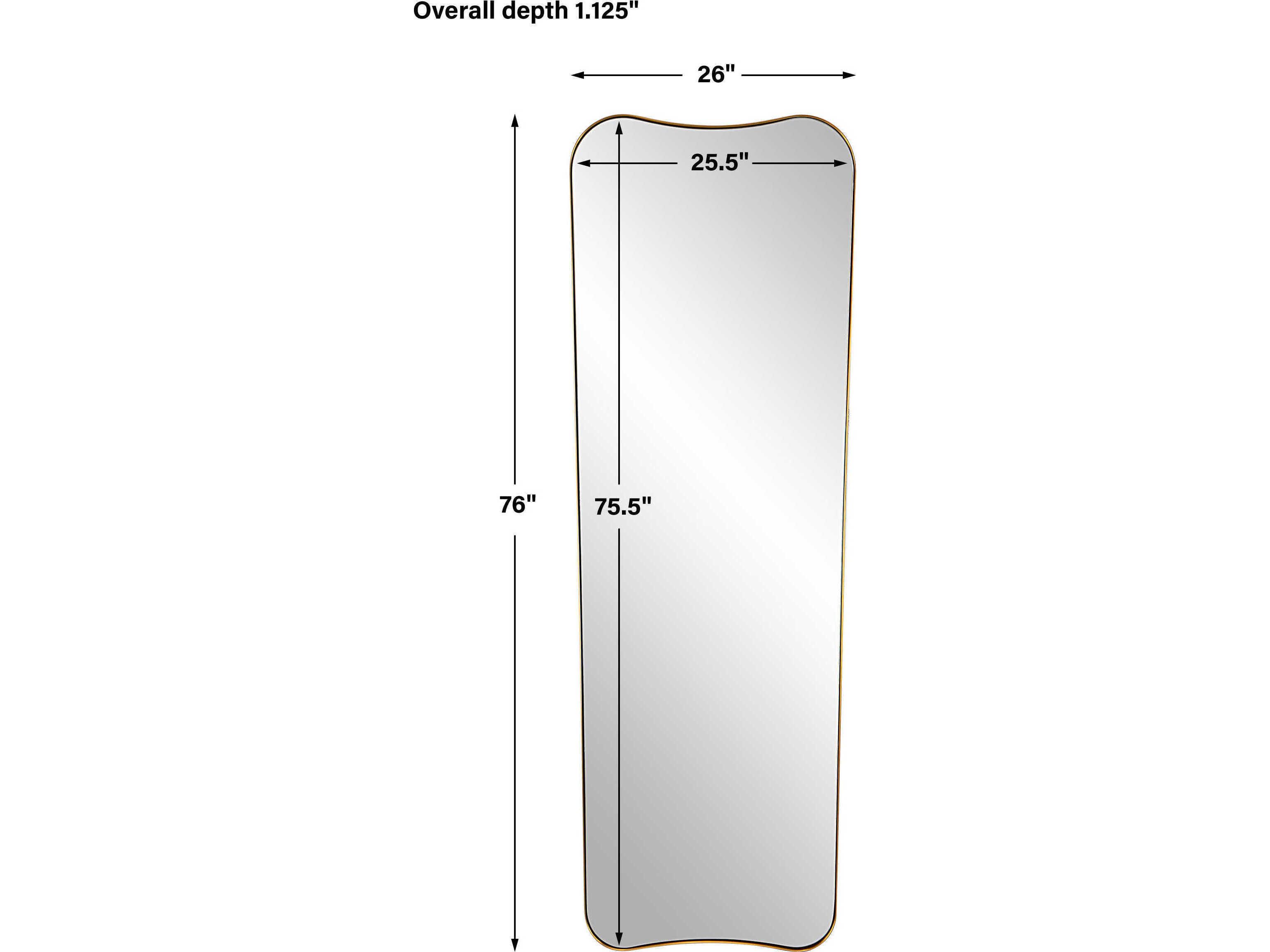 Uttermost Belvoir Antique Brass Rectangular Floor Mirror