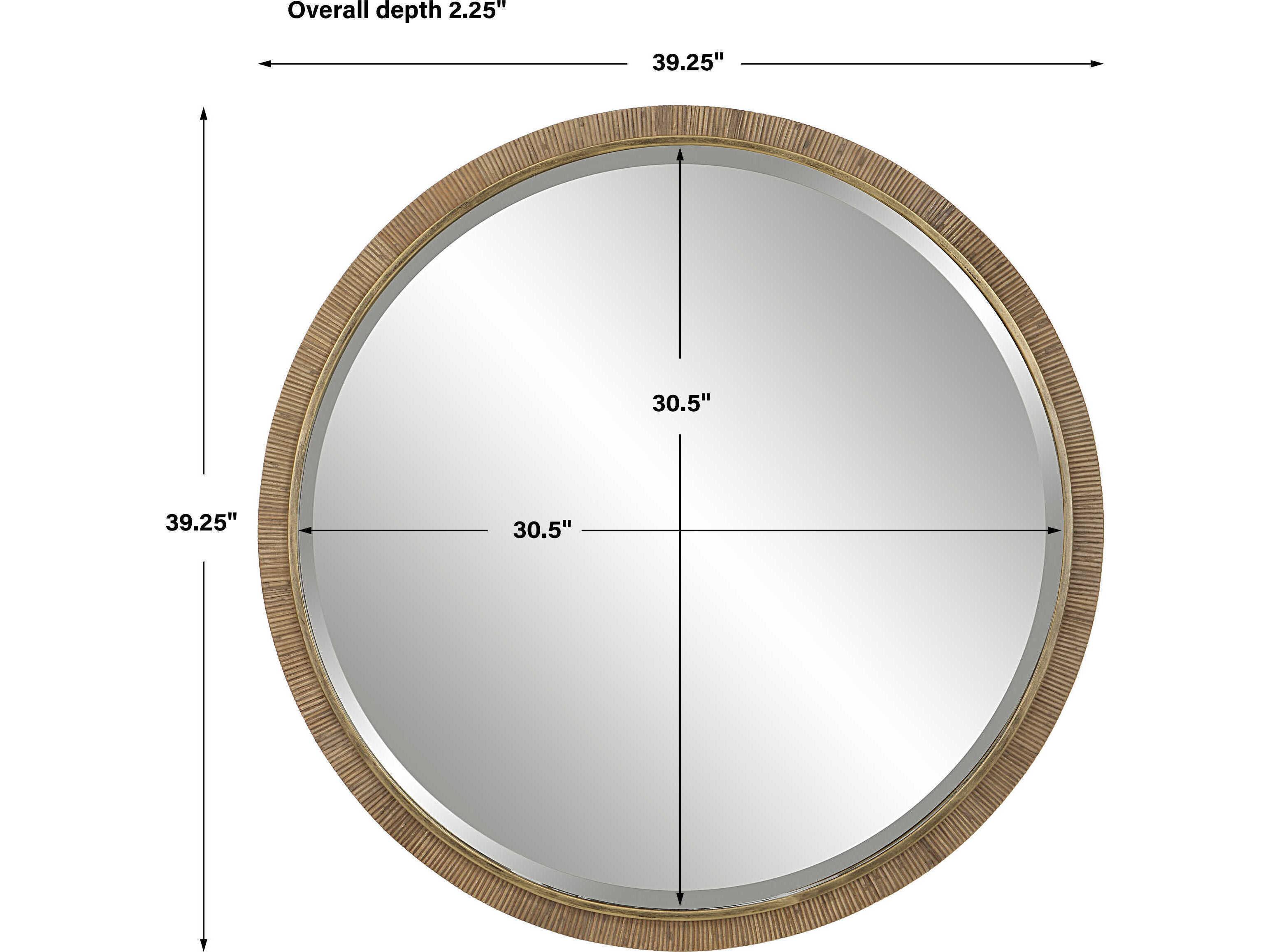 Uttermost Paradise Natural / Gold Leaf Round Wall Mirror