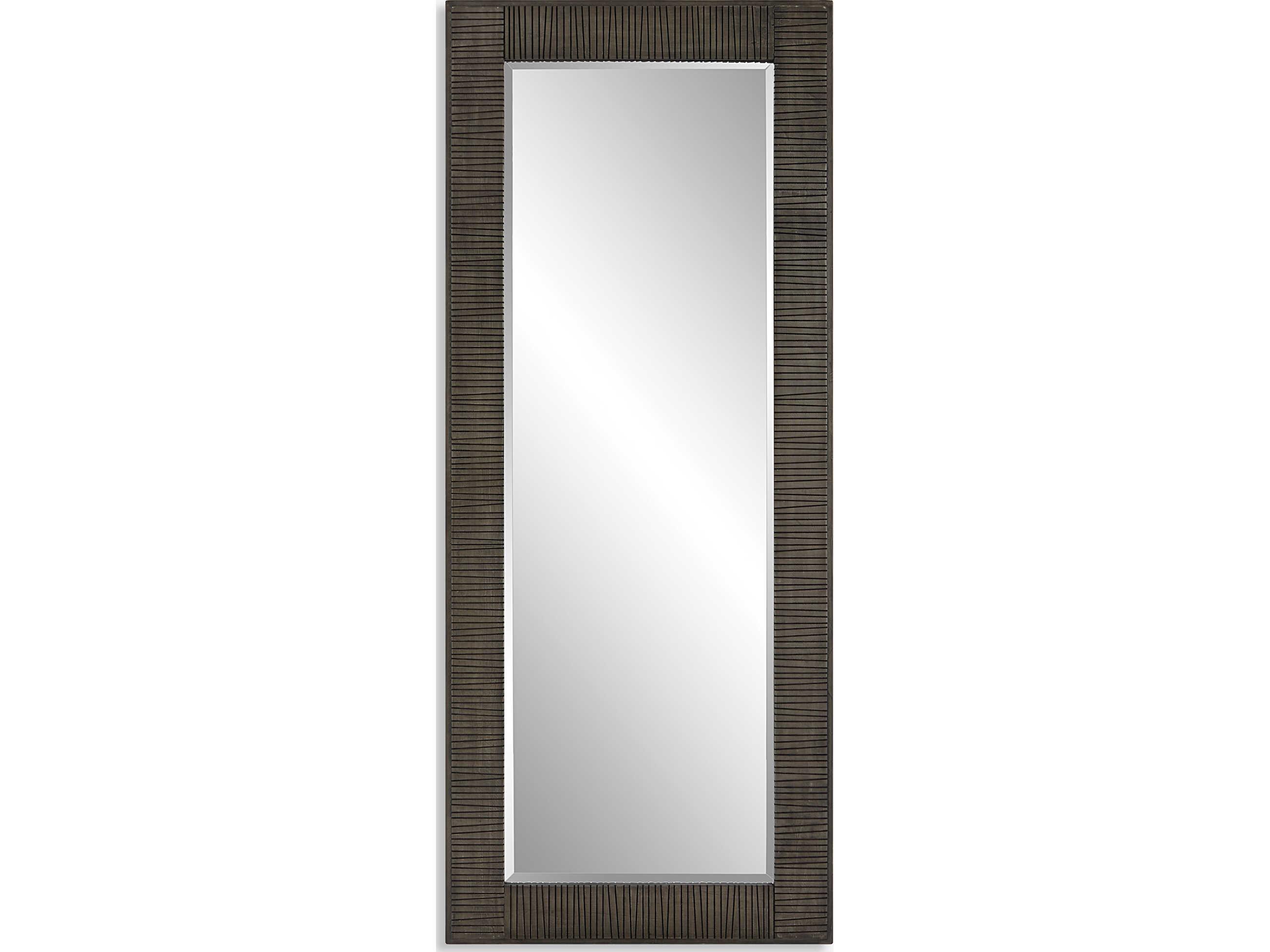 Uttermost Figaro Aged Gray Wash Rectangular Floor Mirror