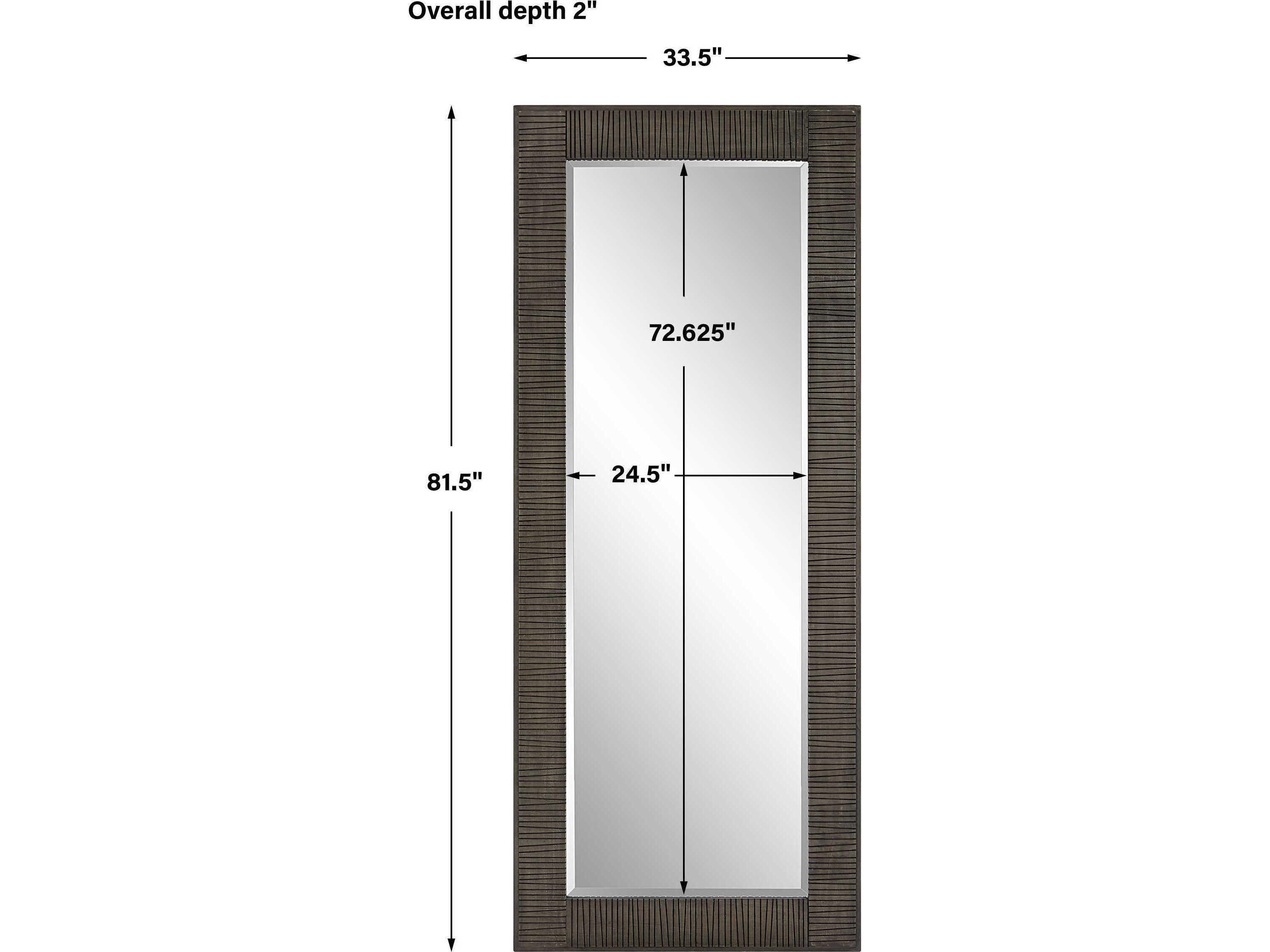 Uttermost Figaro Aged Gray Wash Rectangular Floor Mirror