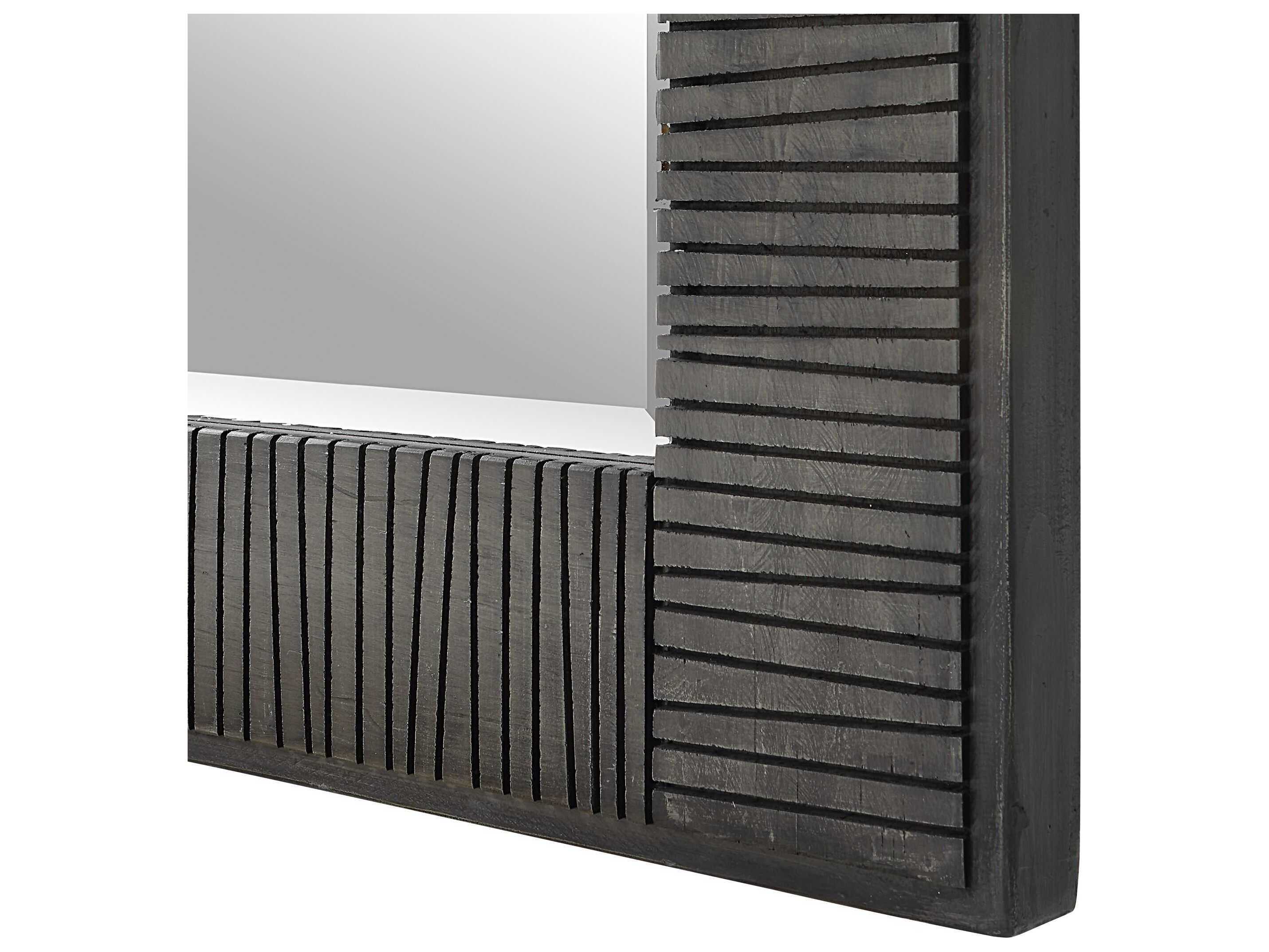 Uttermost Figaro Aged Gray Wash Rectangular Floor Mirror