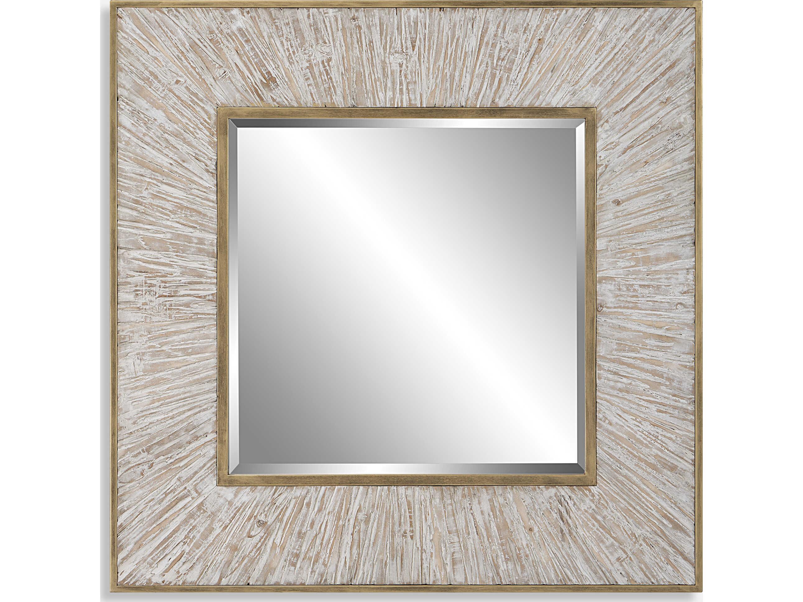 Uttermost Wharton Whitewash Square Wall Mirror