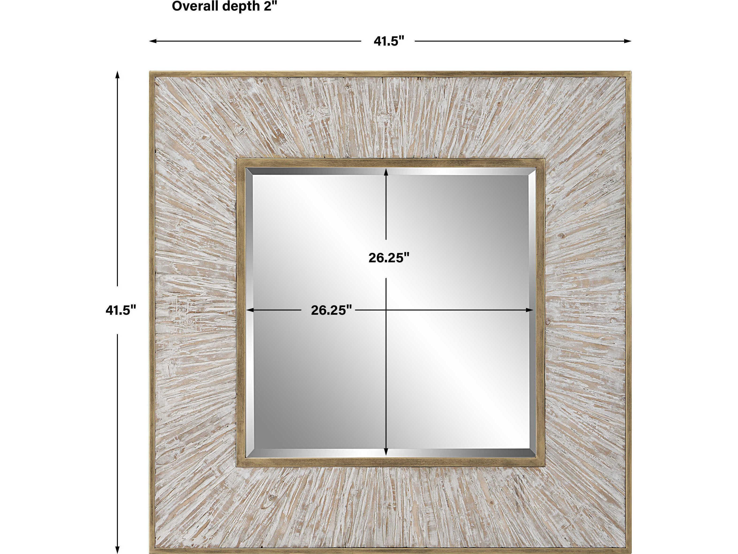 Uttermost Wharton Whitewash Square Wall Mirror