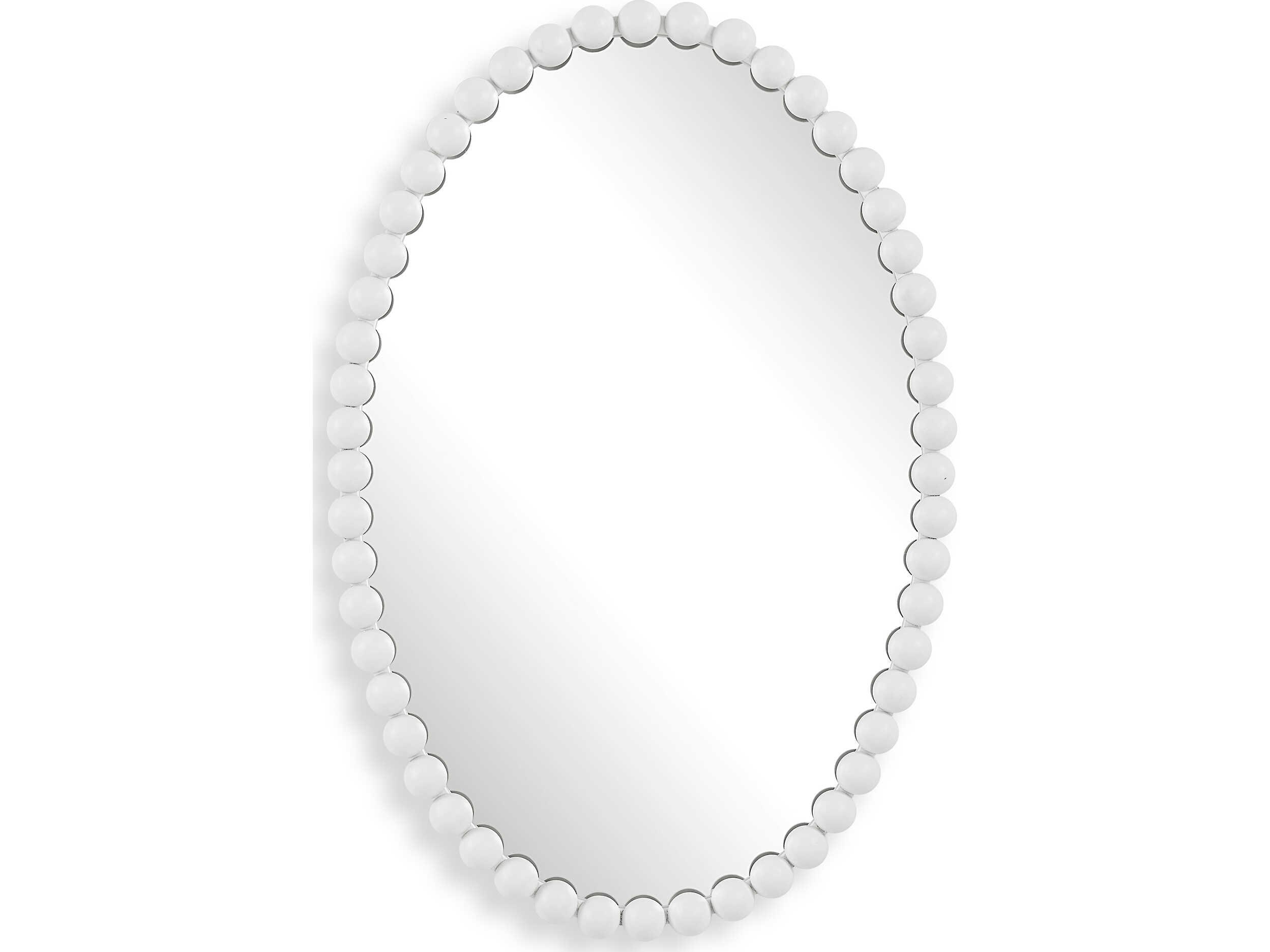 Uttermost Serna Matte White Oval Wall Mirror