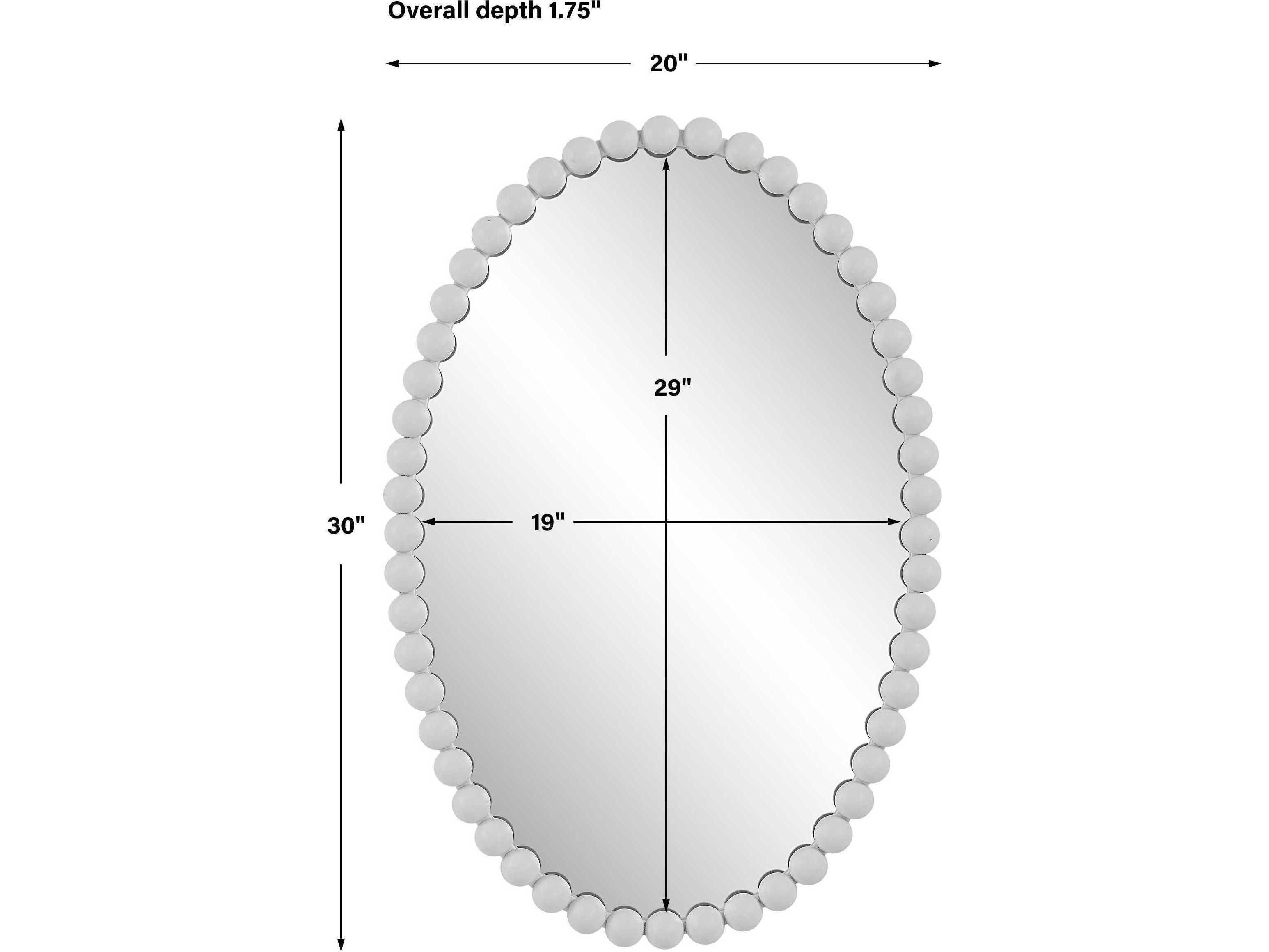 Uttermost Serna Matte White Oval Wall Mirror