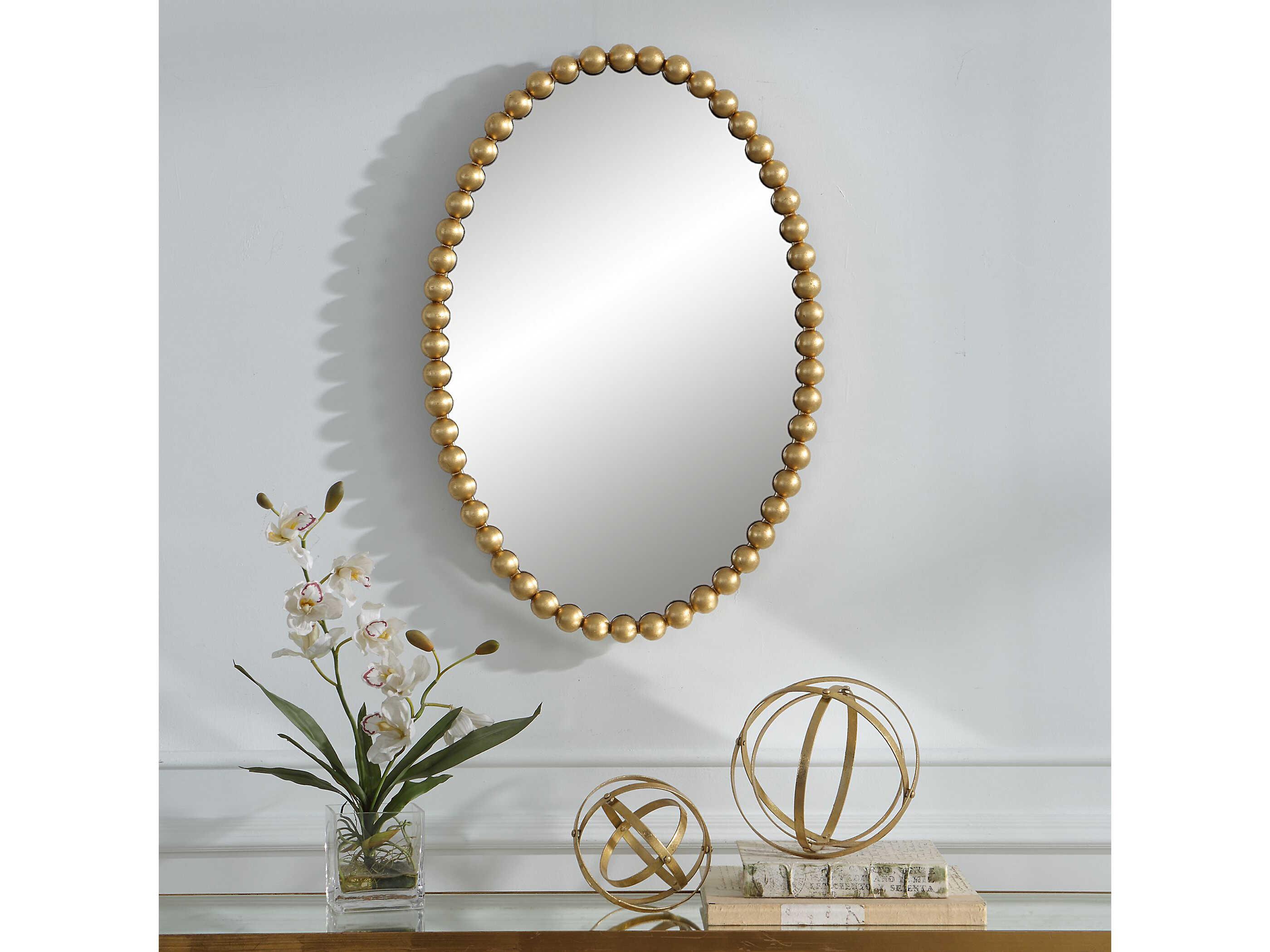 Uttermost Serna Gold Leaf Oval Wall Mirror