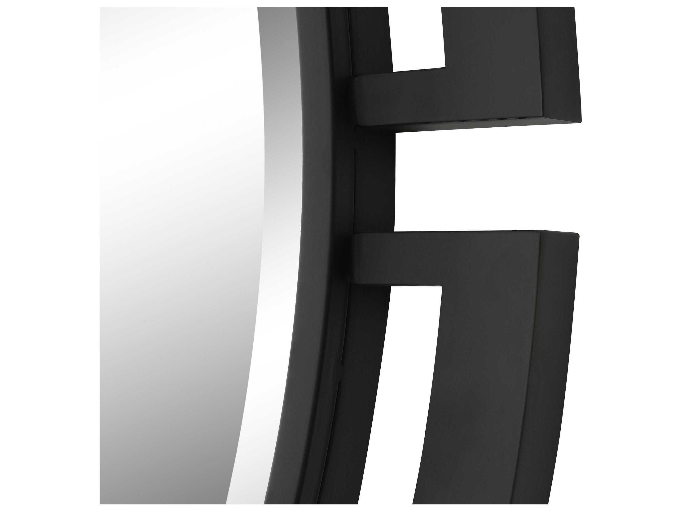 Uttermost Quadrant Satin Black Round Wall Mirror