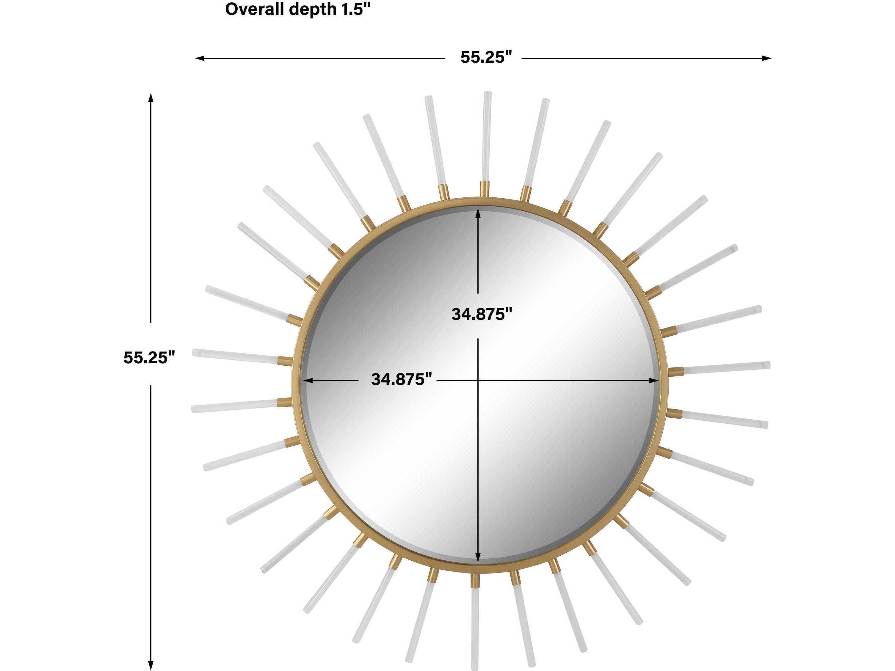 Uttermost Oracle Gold Leaf Sunburst Wall Mirror