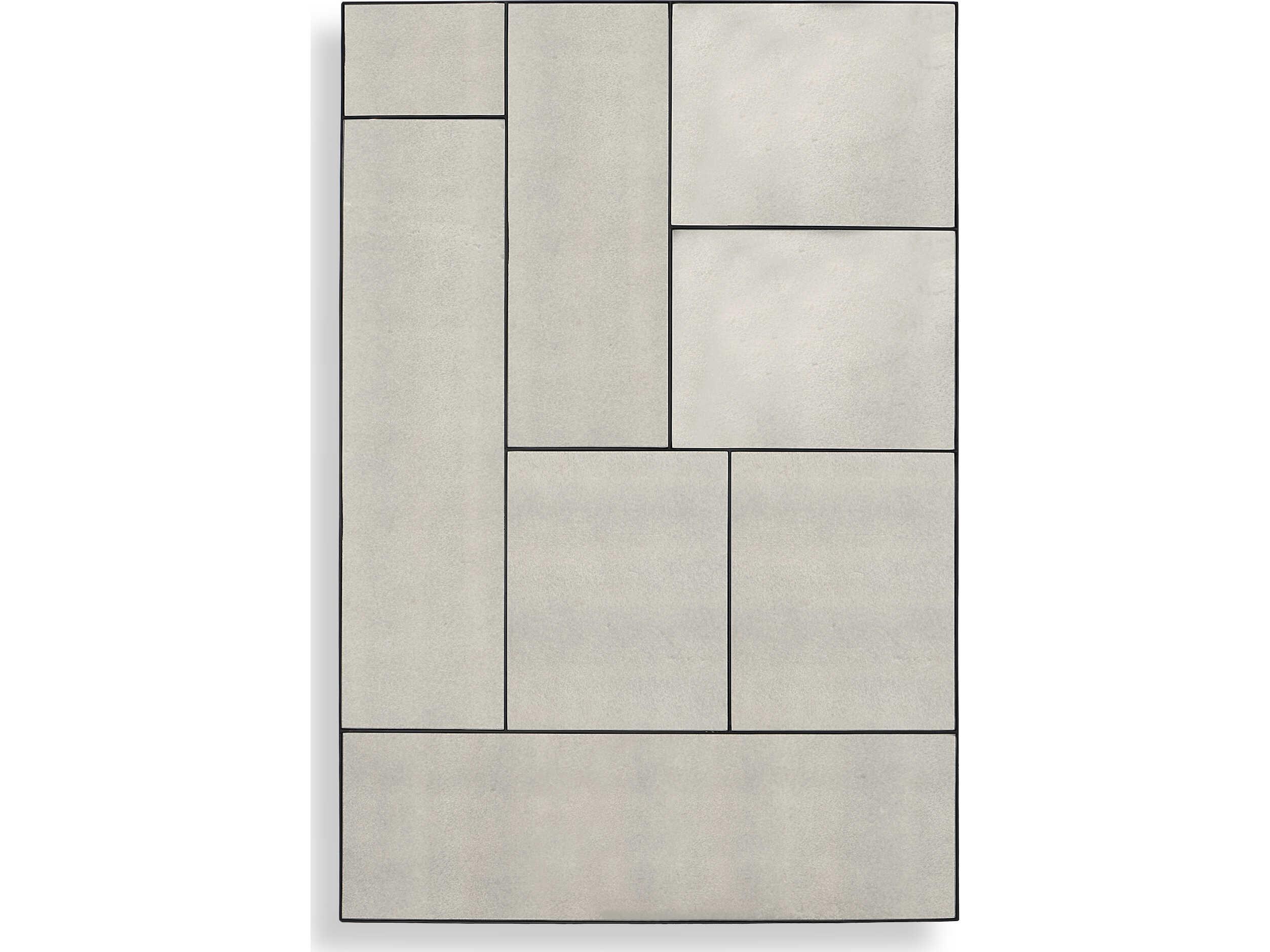 Uttermost Puzzle Piece Black Rectangular Antique Mirror