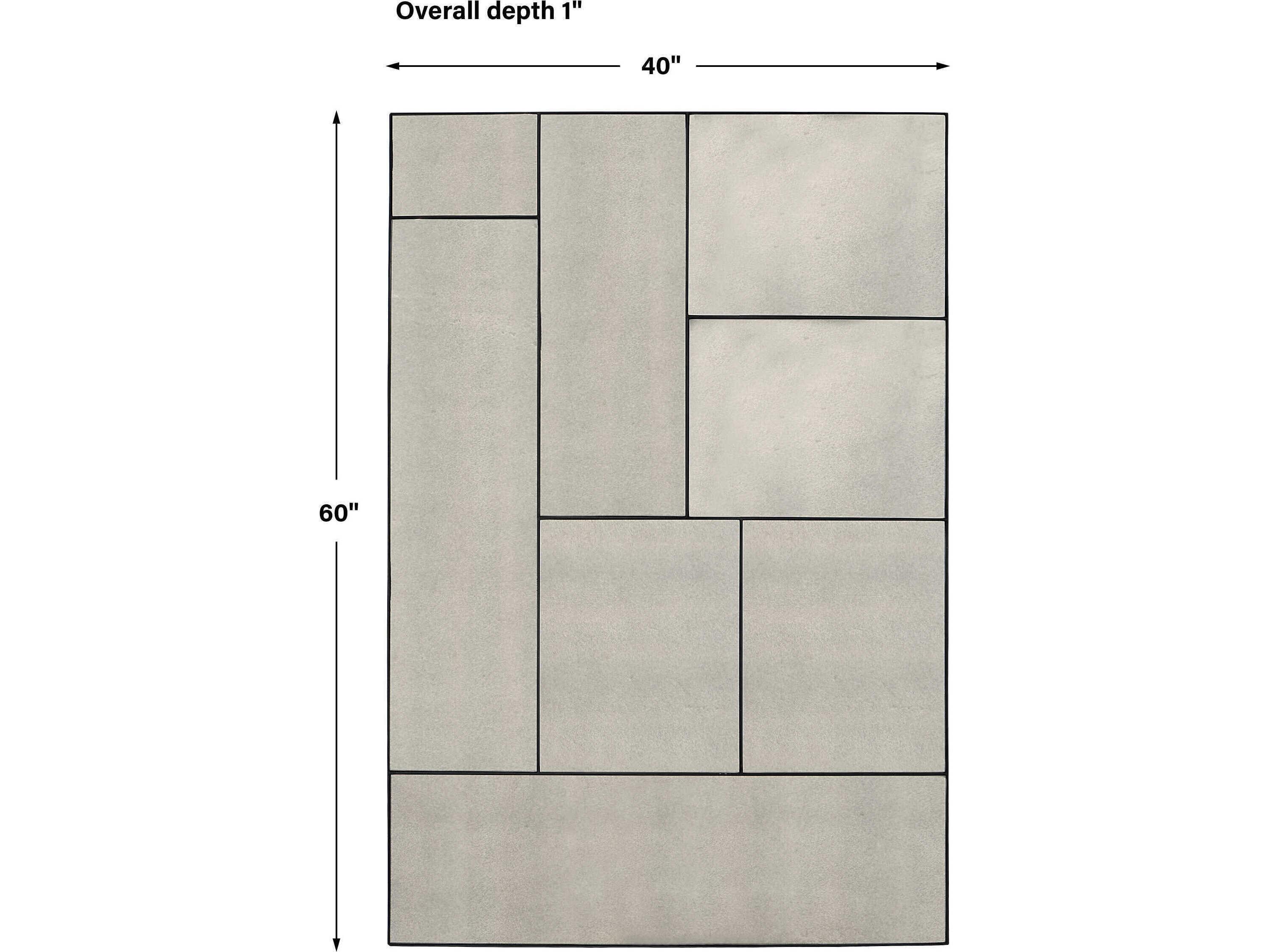 Uttermost Puzzle Piece Black Rectangular Antique Mirror