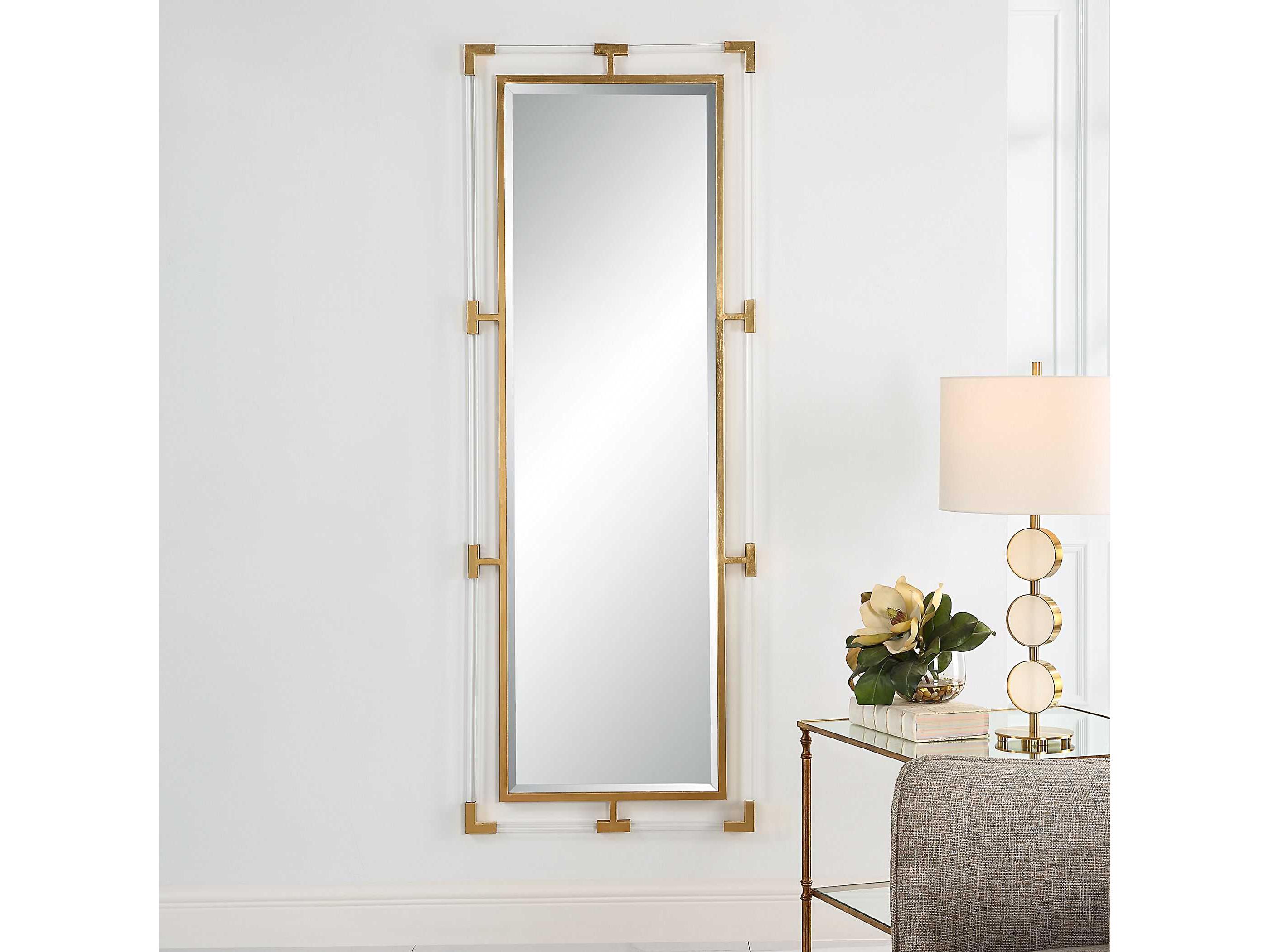 Uttermost Balkan Metallic Gold Leaf Rectangular Wall Mirror
