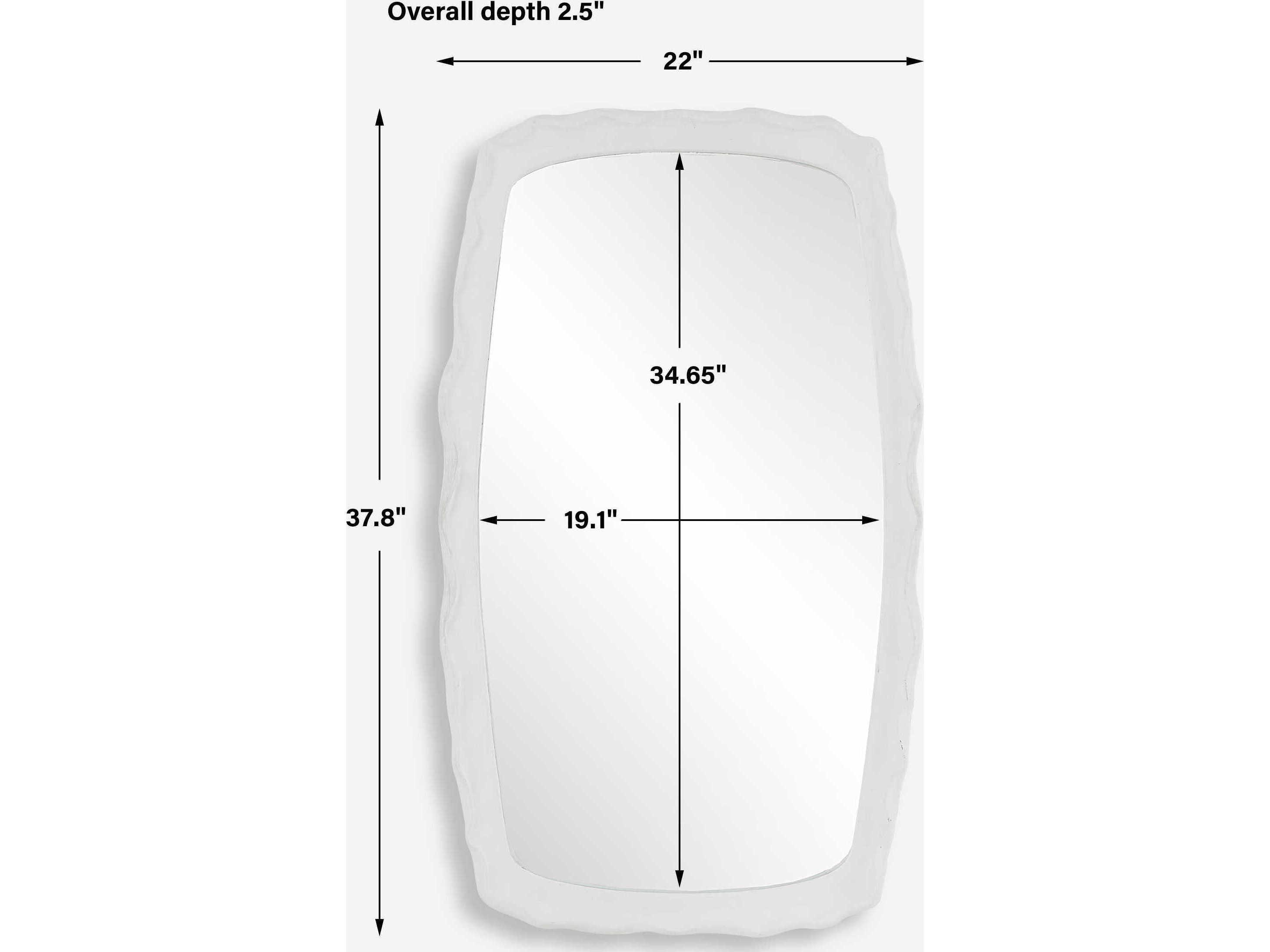 Uttermost Marbella Textured Matte White Wall Mirror