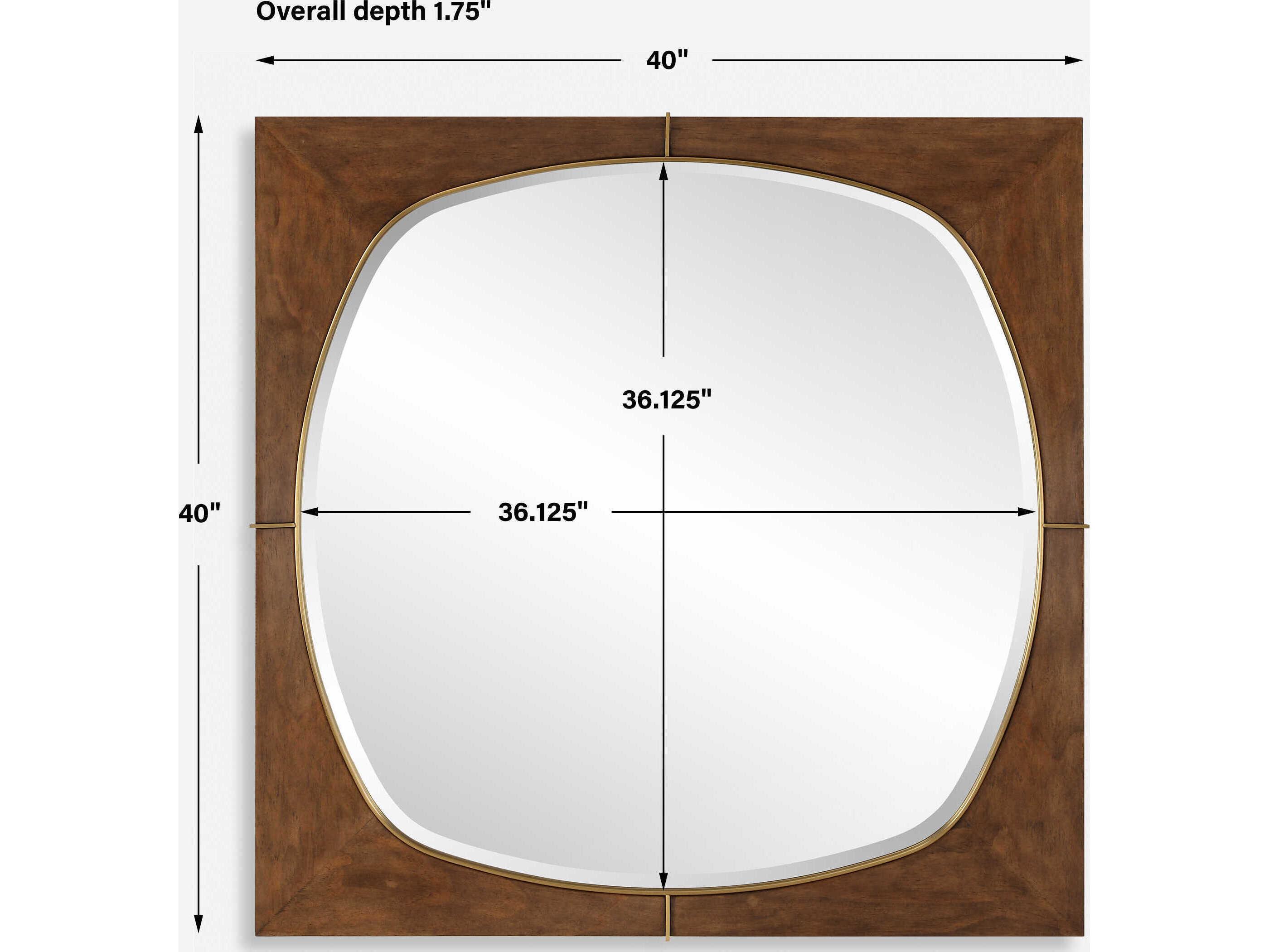 Uttermost Garonne Walnut Stain Square Wall Mirror