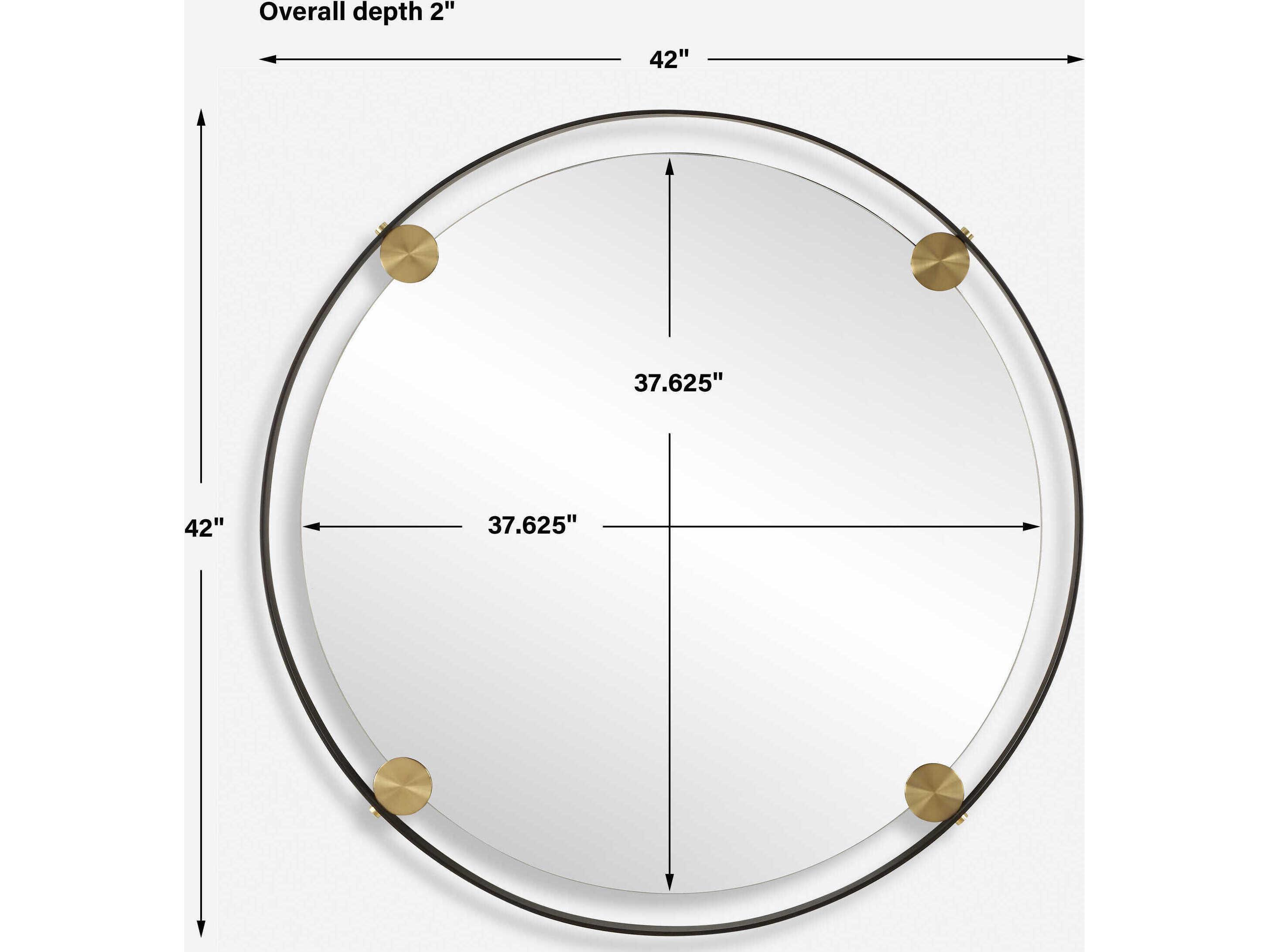 Uttermost Radius Dark Bronze Round Wall Mirror