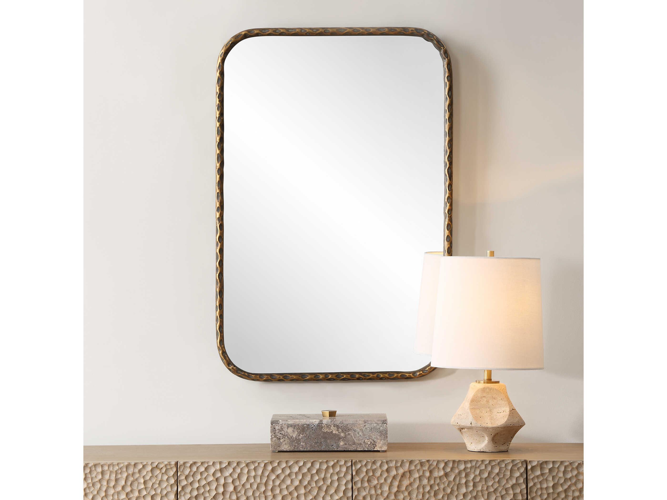 Uttermost A Little Knotty Aged Bronze Rectangular Wall Mirror