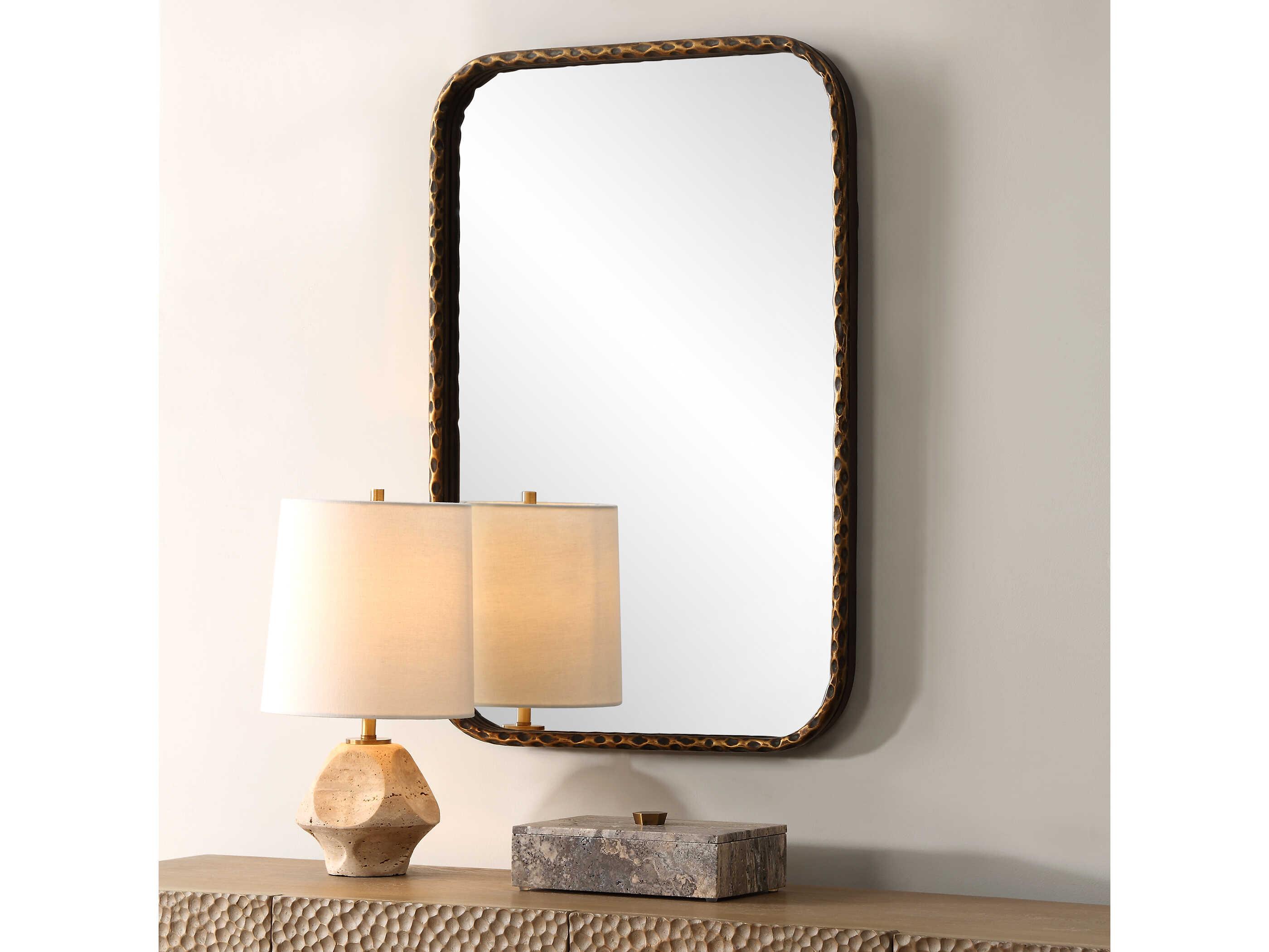 Uttermost A Little Knotty Aged Bronze Rectangular Wall Mirror