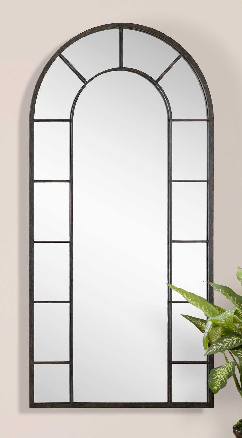 Uttermost Dillingham Black Arch Wall Mirror