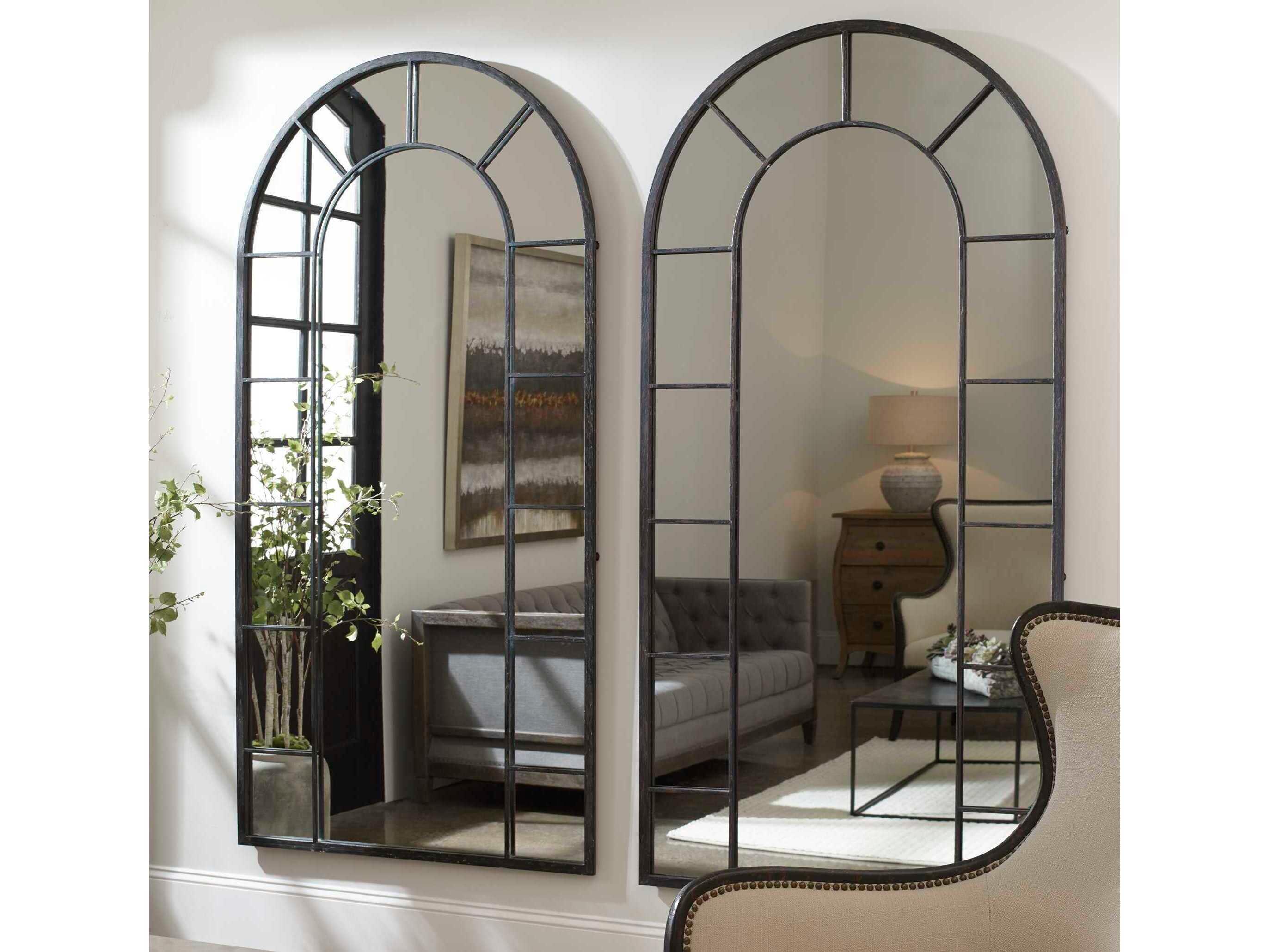 Uttermost Dillingham Black Arch Wall Mirror