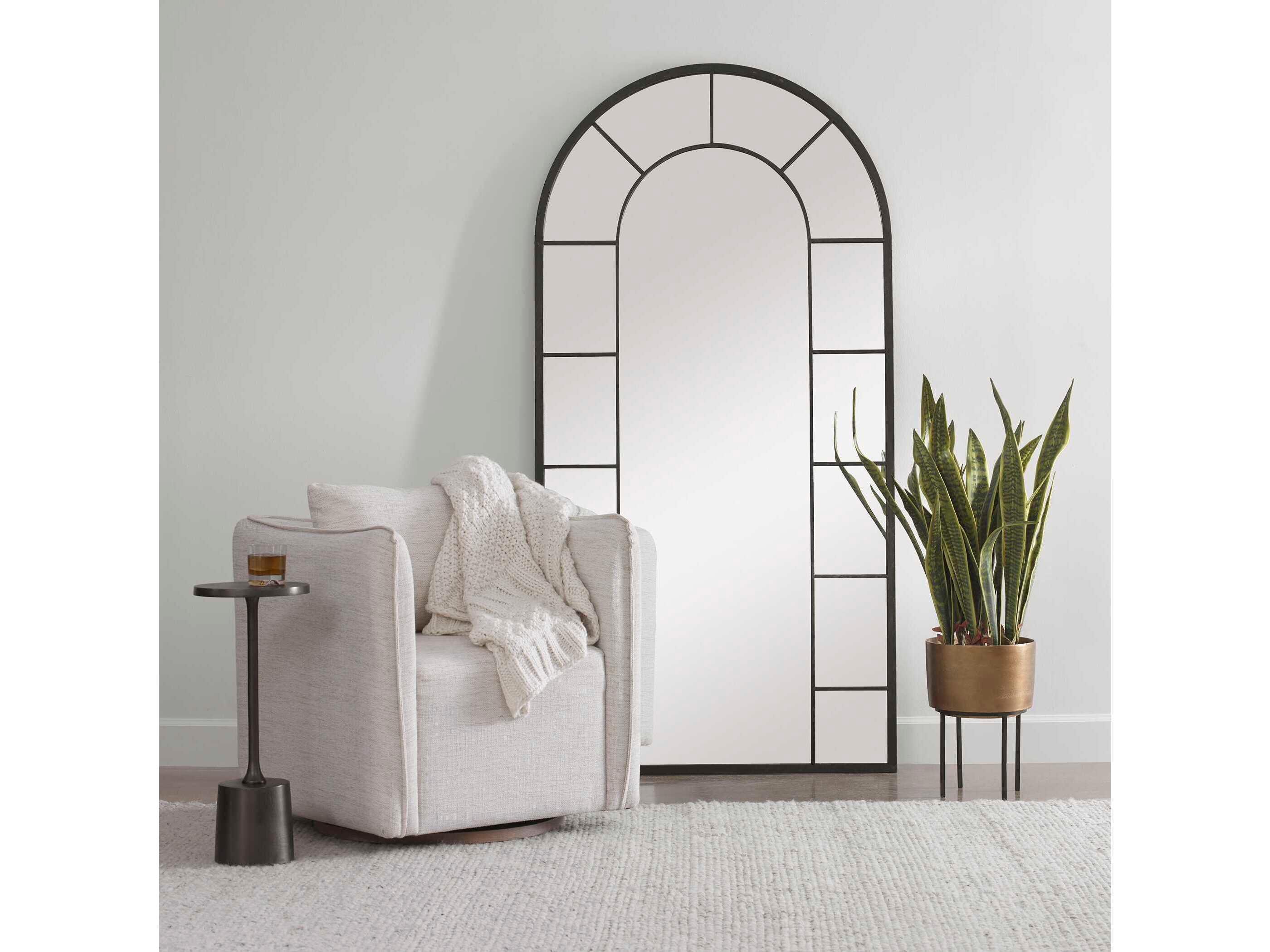 Uttermost Dillingham Black Arch Wall Mirror