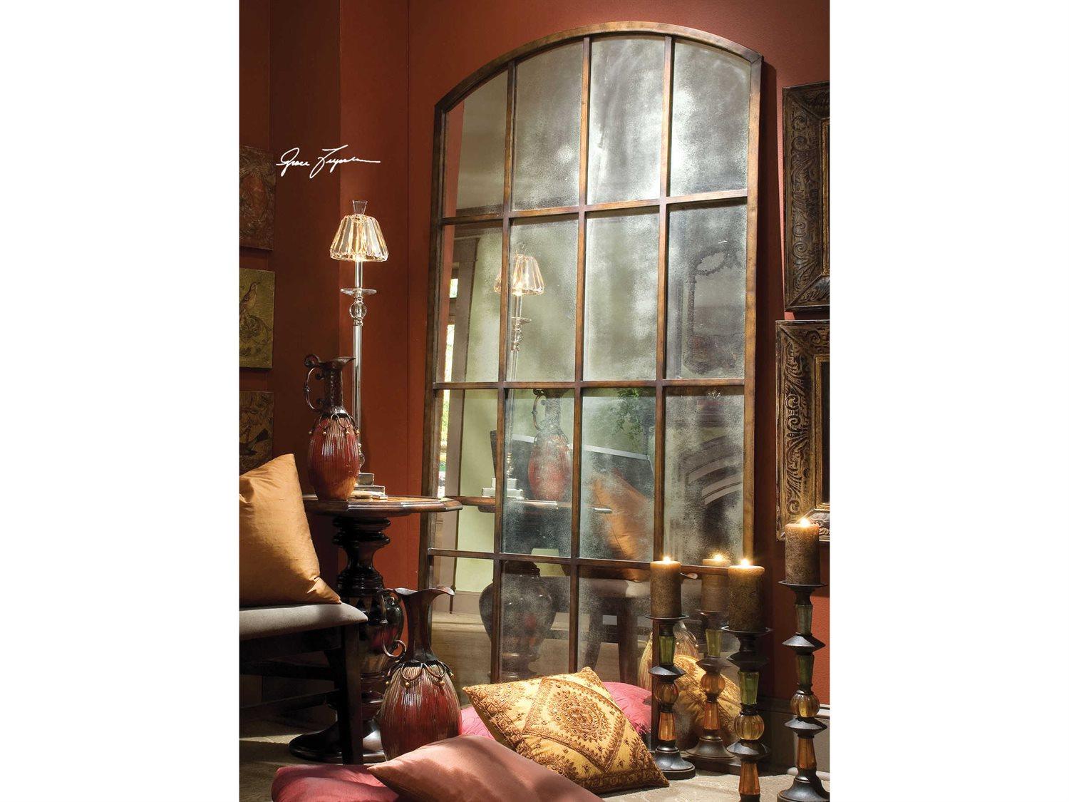 Uttermost Amiel Heavy Maple Brown / Gold Antique Mirror