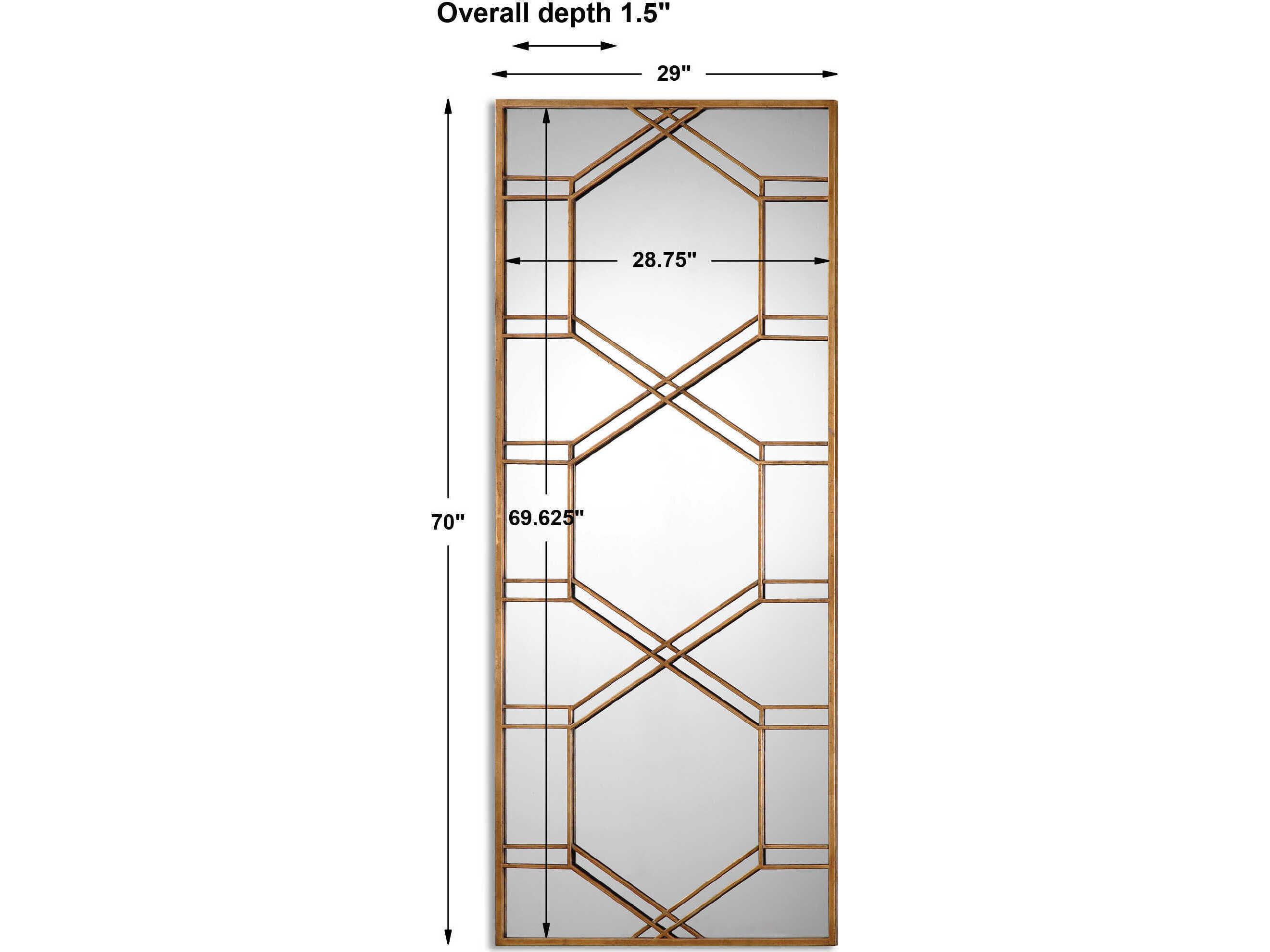Uttermost Kennis Gold Leaf Leaner Floor Mirror