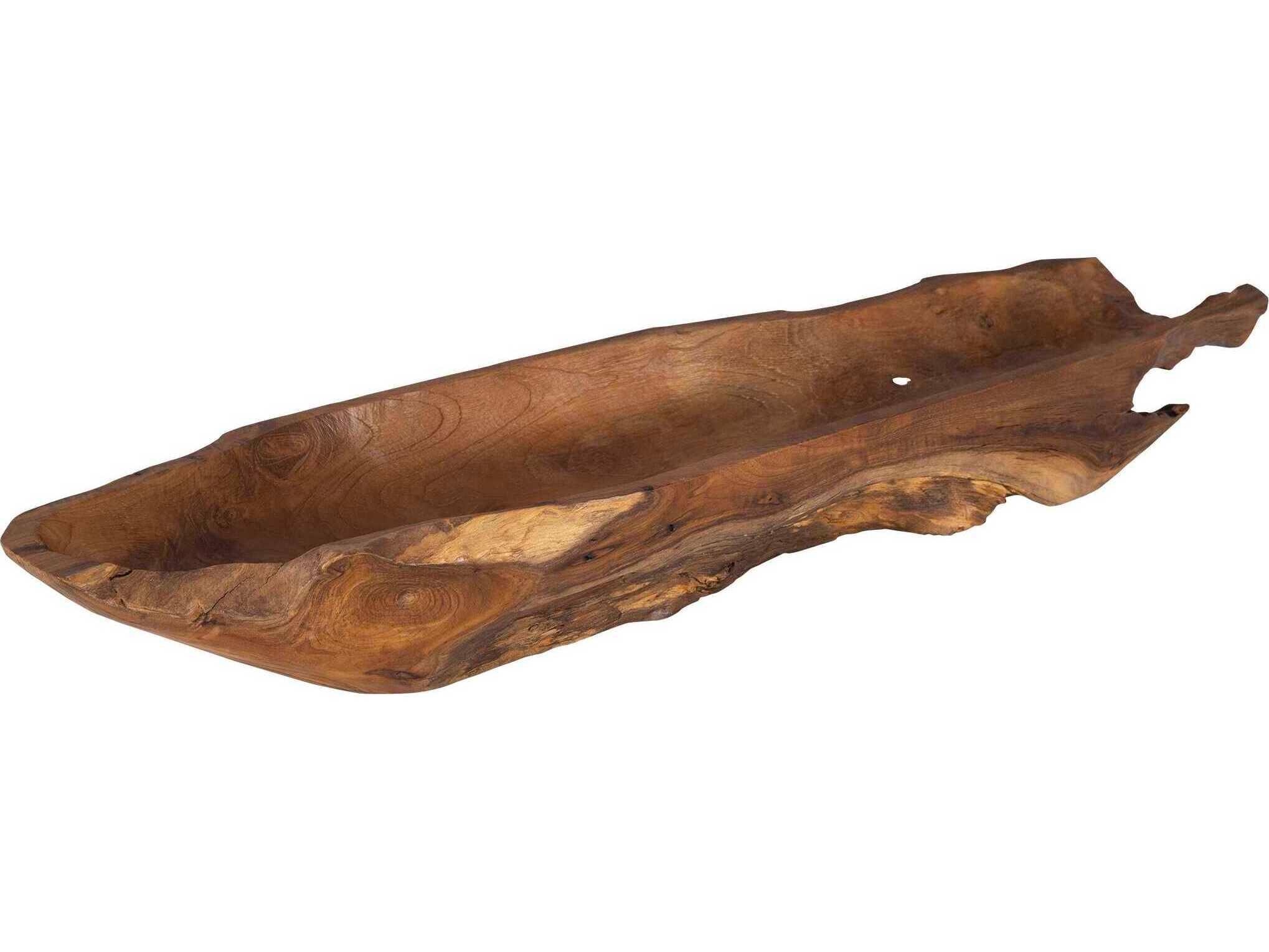 Uttermost Teak Leaf Bowl Sculpture