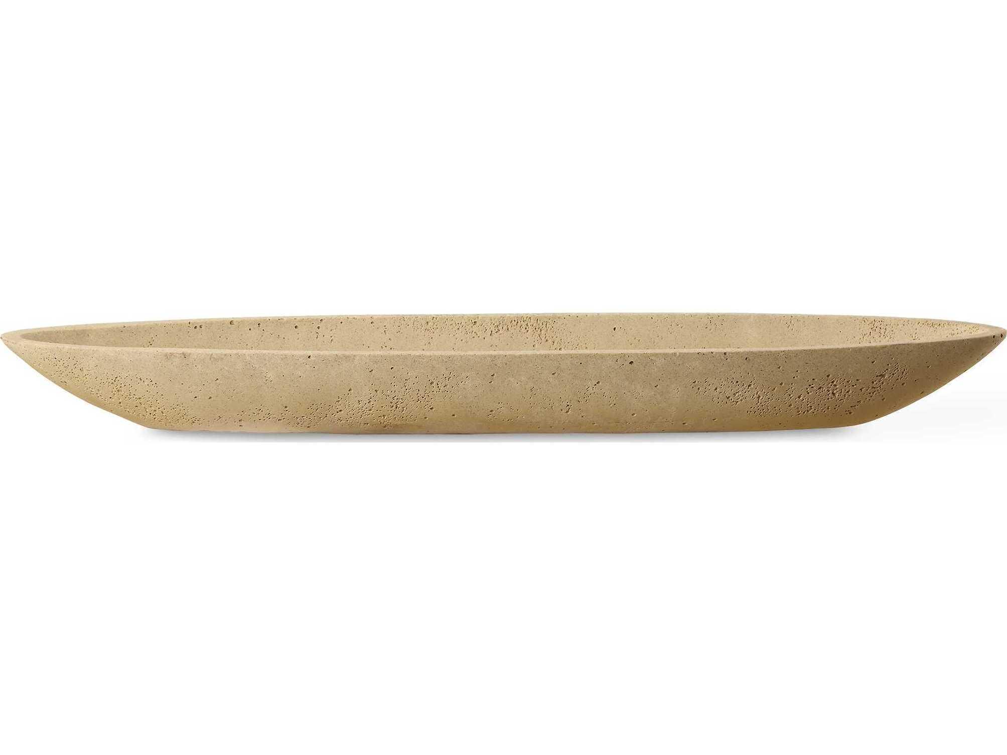 Uttermost Vessel Cast Ivory Canoe Bowl