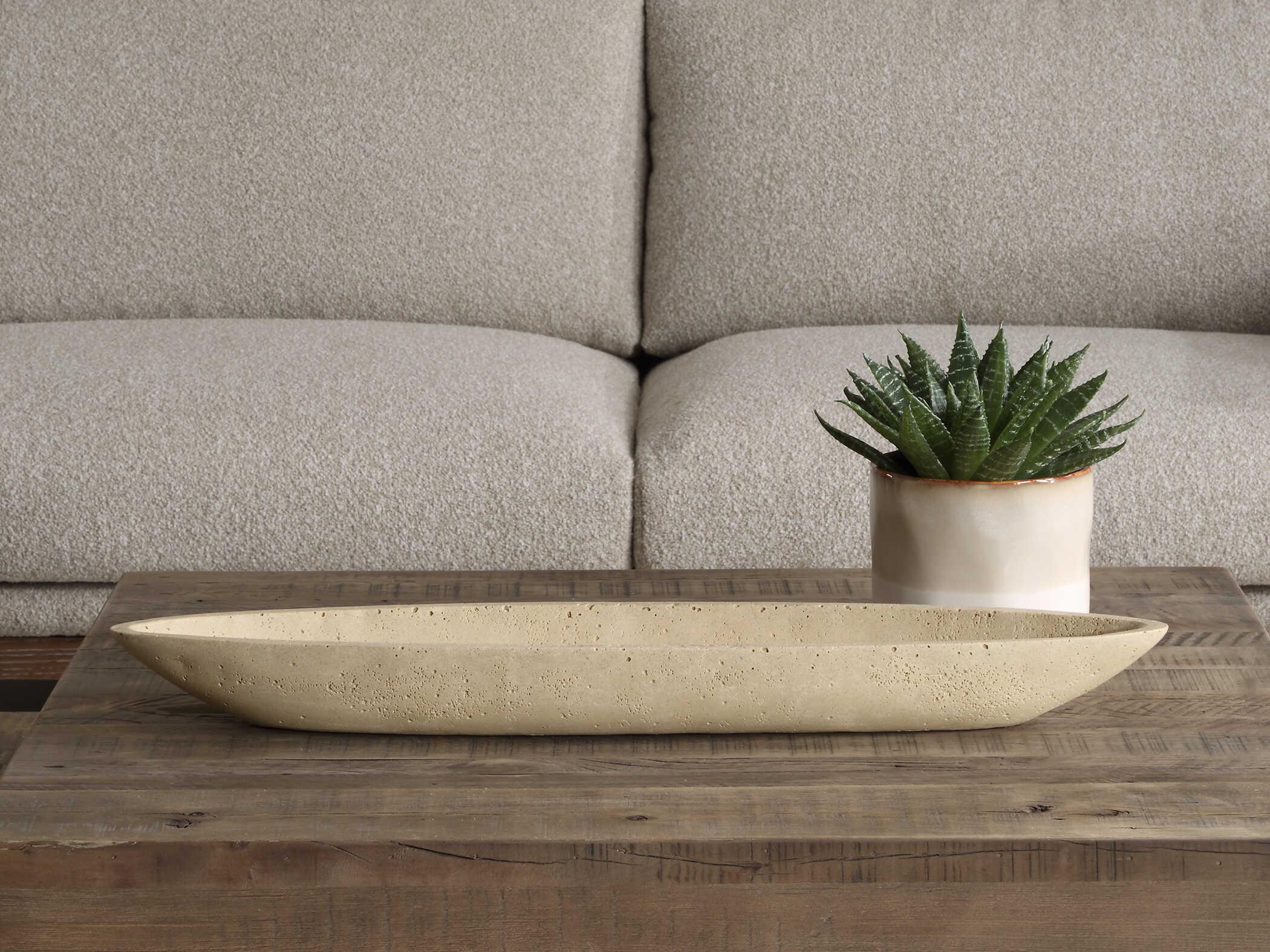 Uttermost Vessel Cast Ivory Canoe Bowl