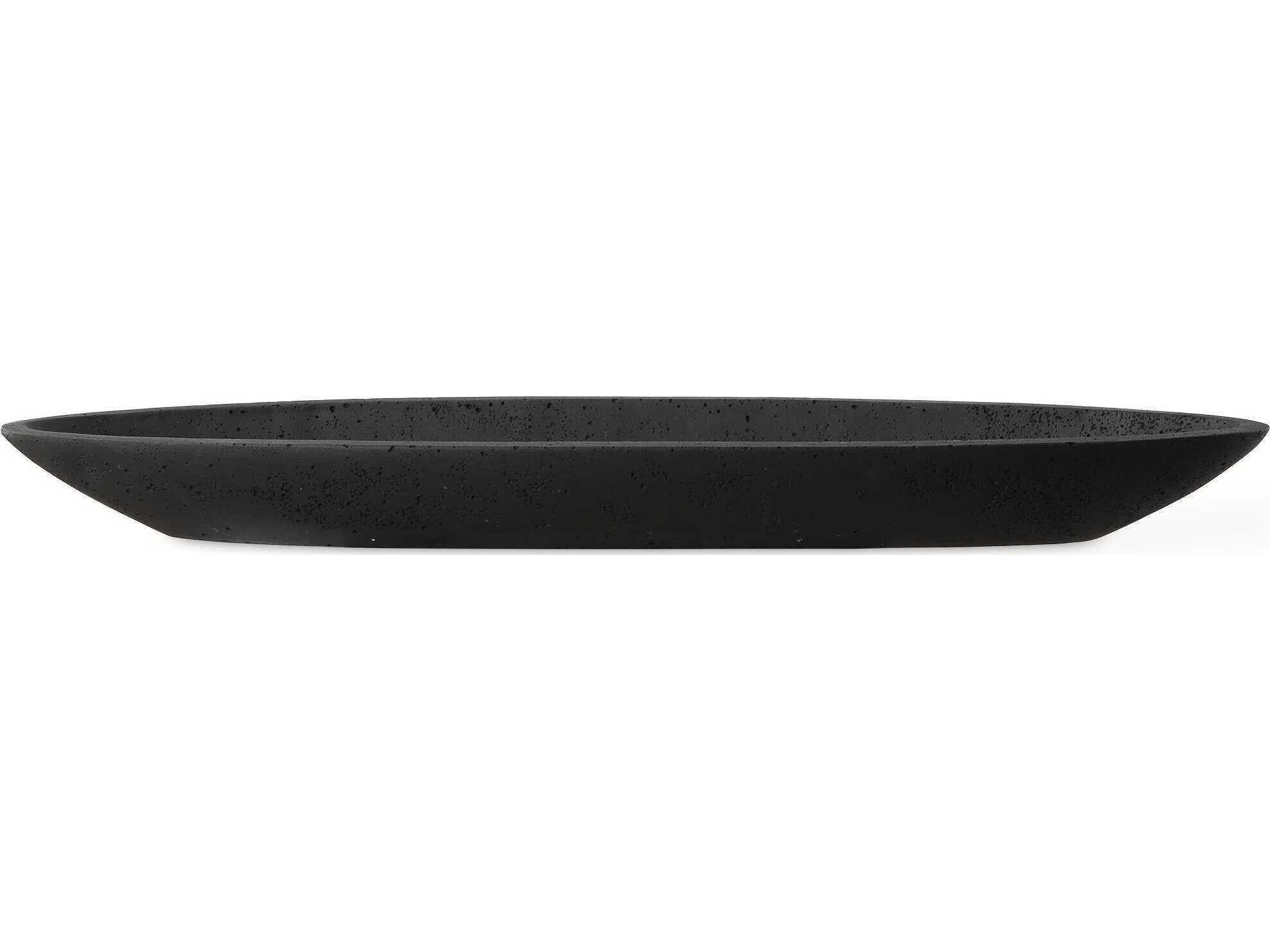 Uttermost Vessel Cast Black Canoe Bowl