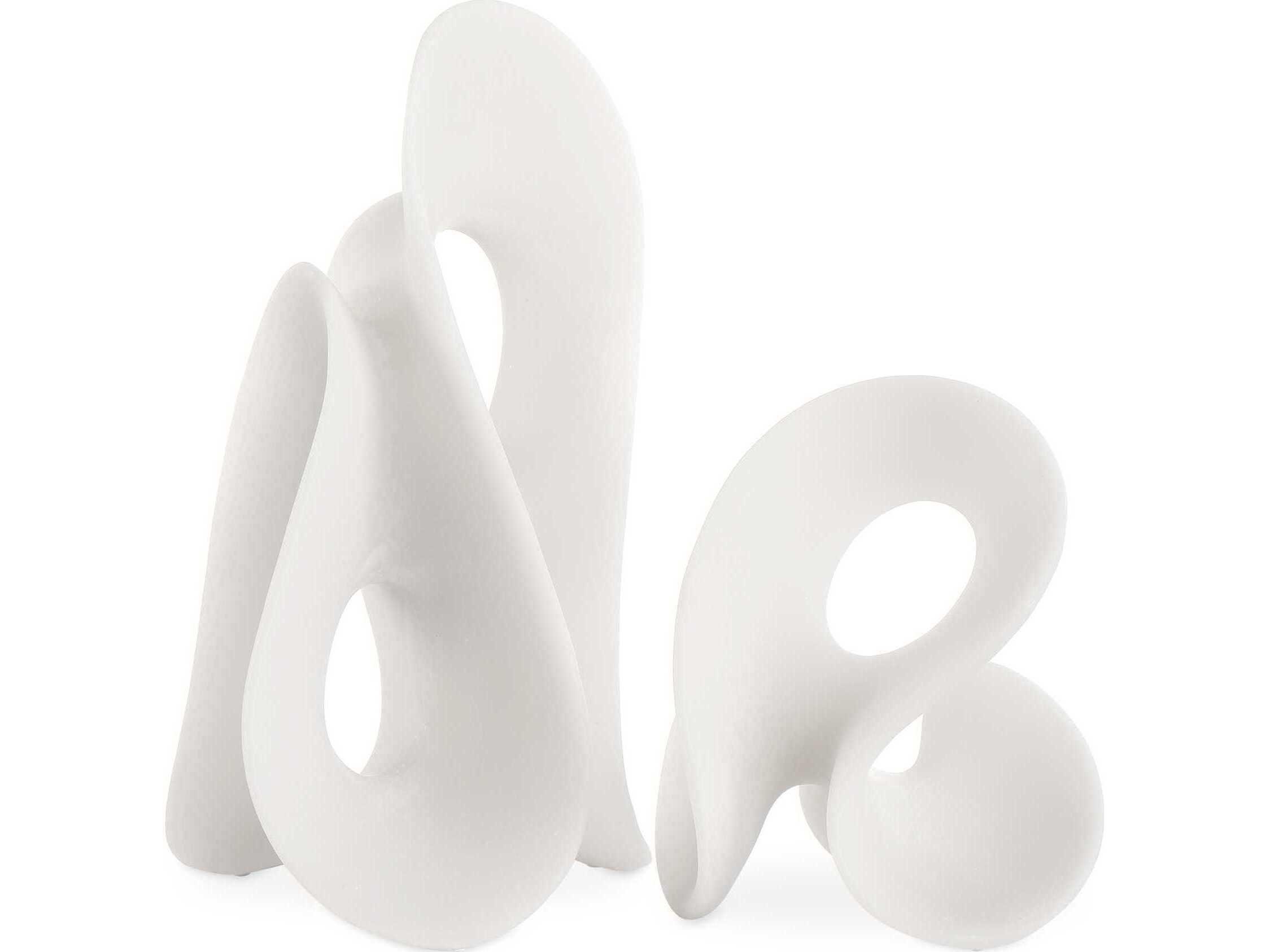 Uttermost Silent Wave White Sculptures Set of 2