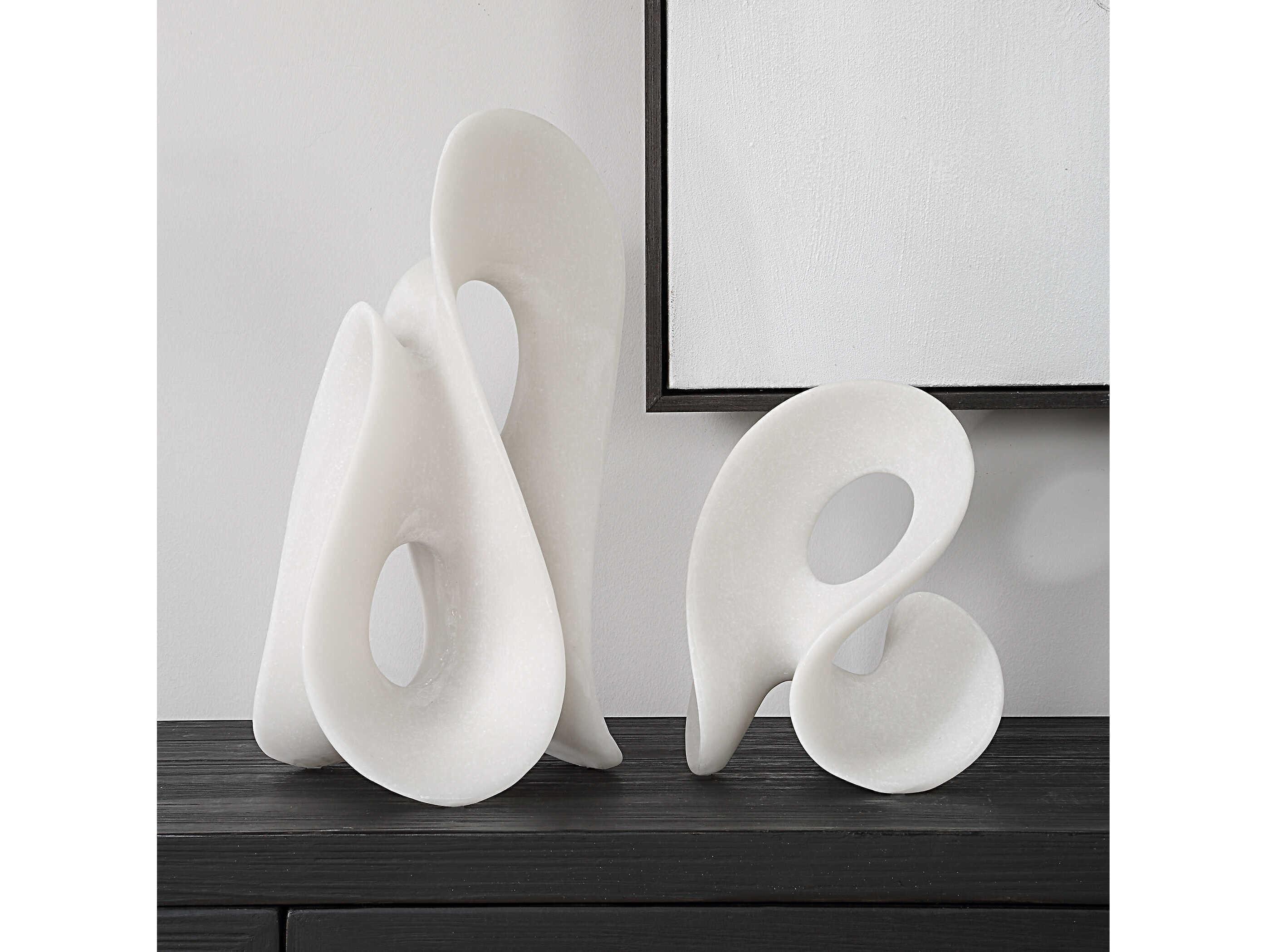 Uttermost Silent Wave White Sculptures Set of 2
