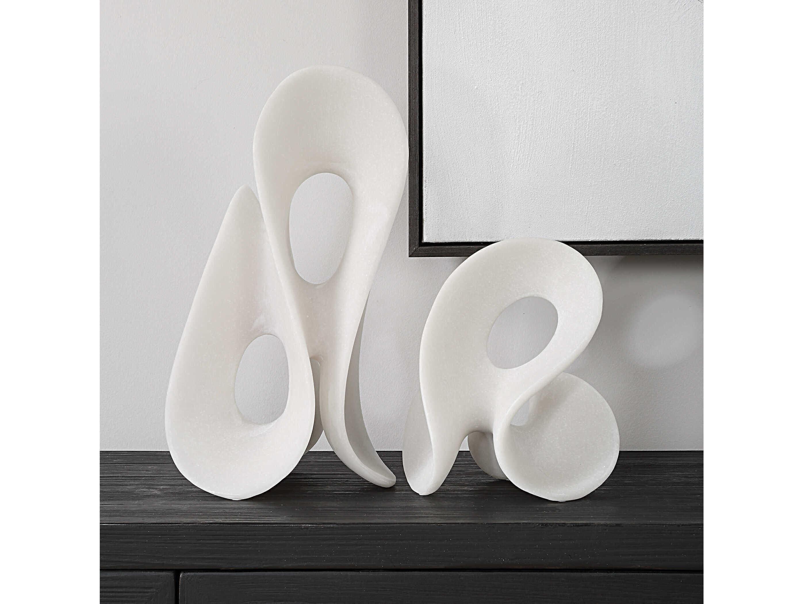 Uttermost Silent Wave White Sculptures Set of 2