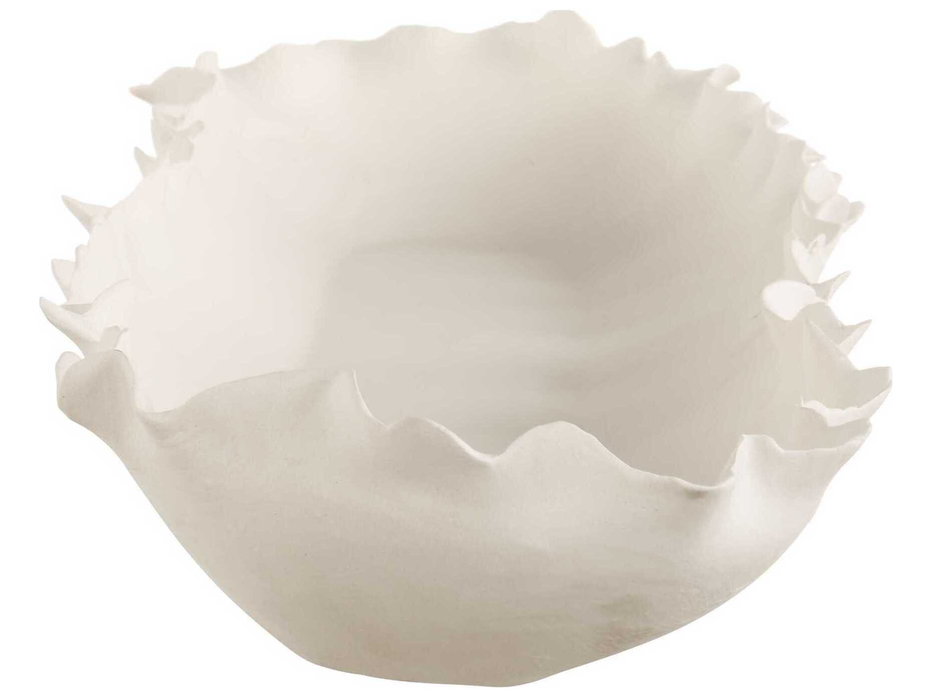 Uttermost Ripple Crest White Decorative Bowl