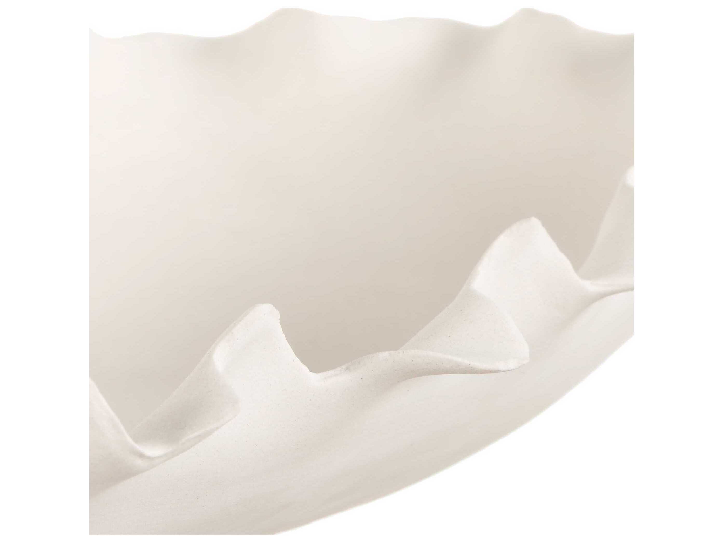 Uttermost Ripple Crest White Decorative Bowl
