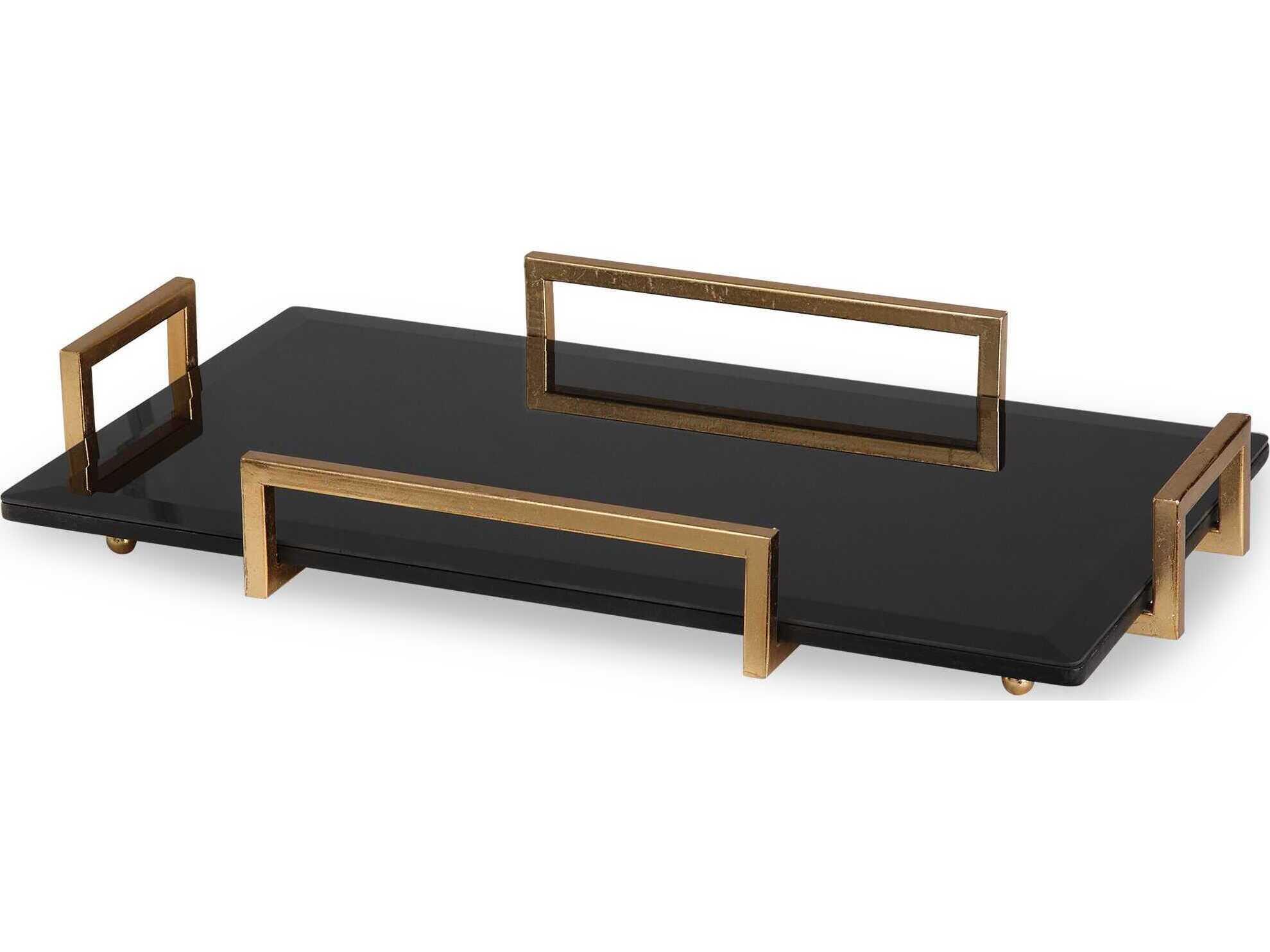 Uttermost Grace Feyock Ettore Black Glass Tray