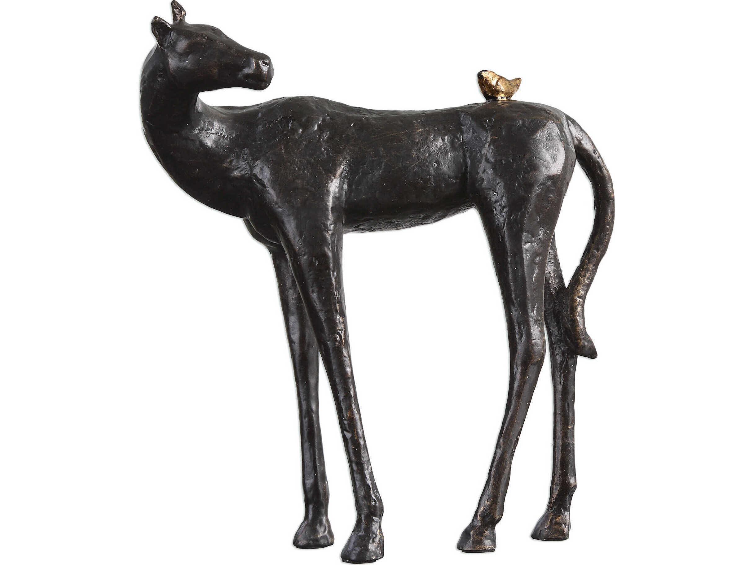 Uttermost Light Bronze Hello Friend Horse Sculpture