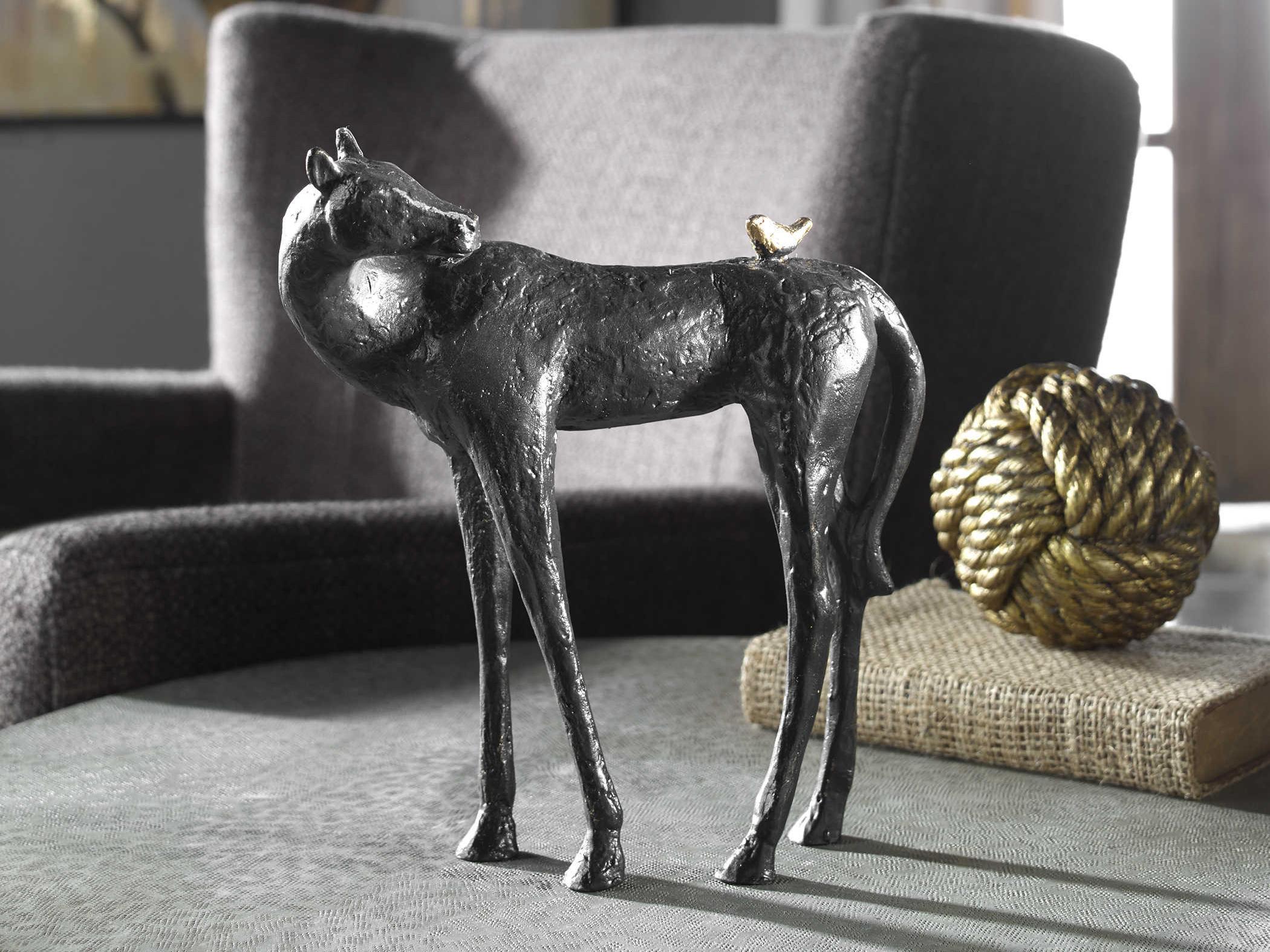 Uttermost Light Bronze Hello Friend Horse Sculpture