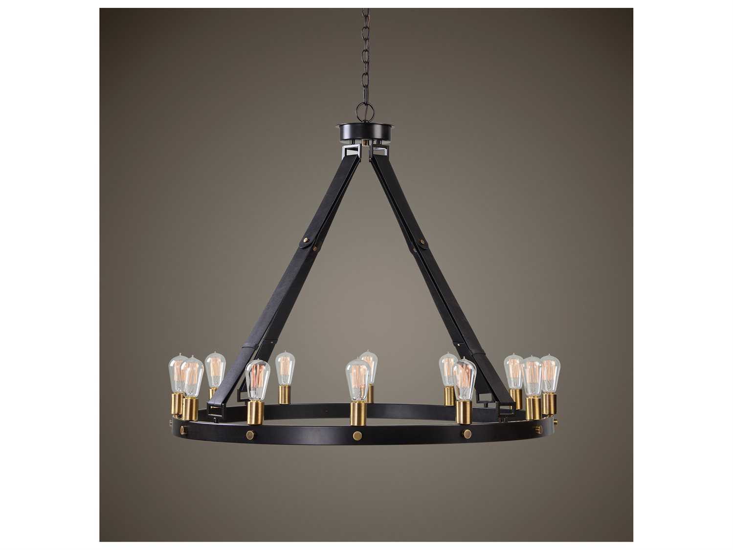 Uttermost Marlow 12-Light Dark Antique Bronze Round Chandelier