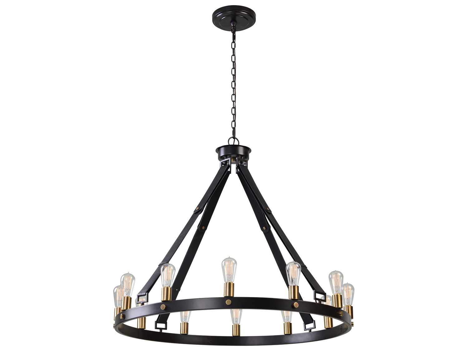 Uttermost Marlow 12-Light Dark Antique Bronze Round Chandelier