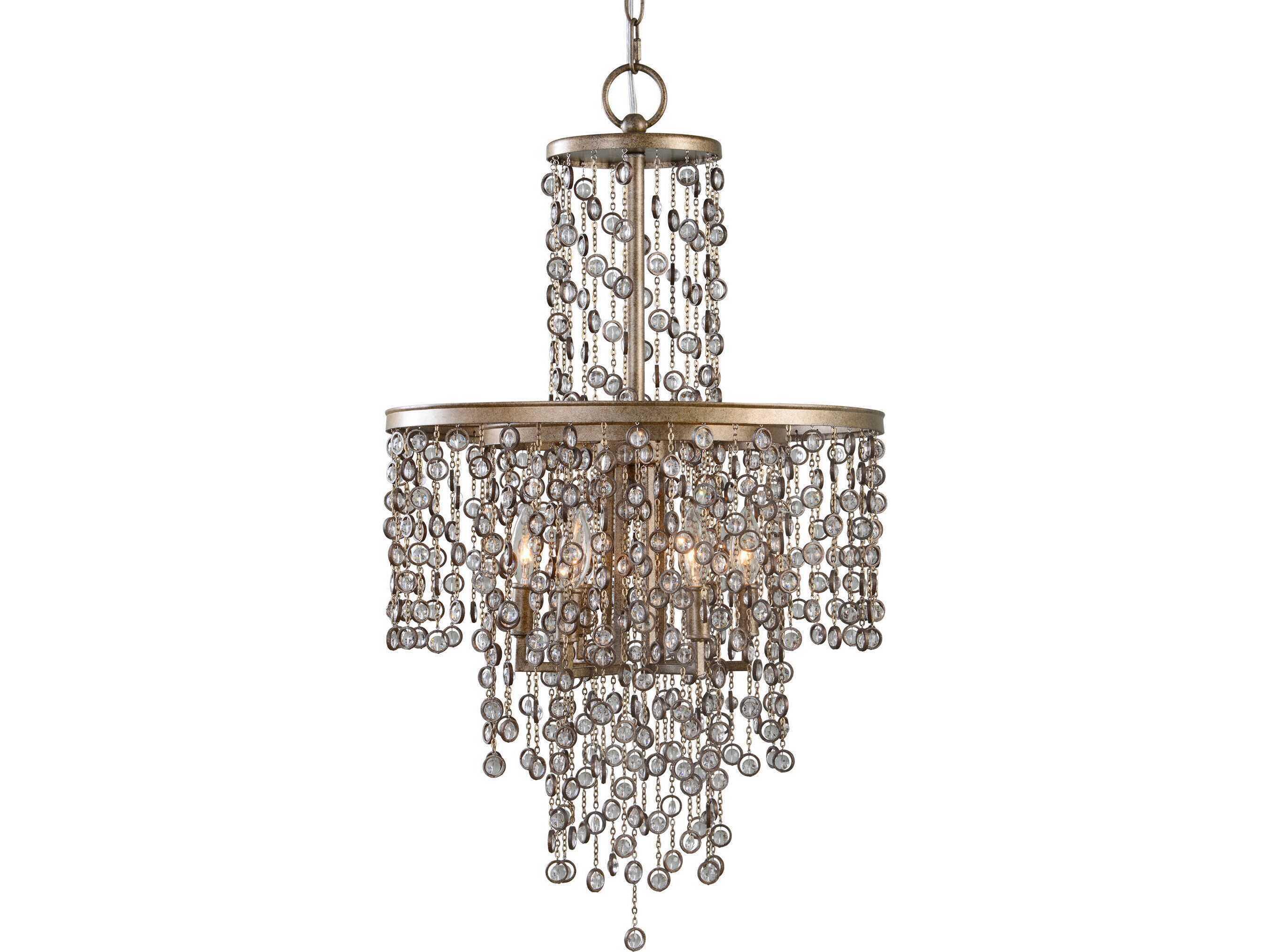 Uttermost 6-Light Silver Swedish Iron Crystal Candelabra Chandelier
