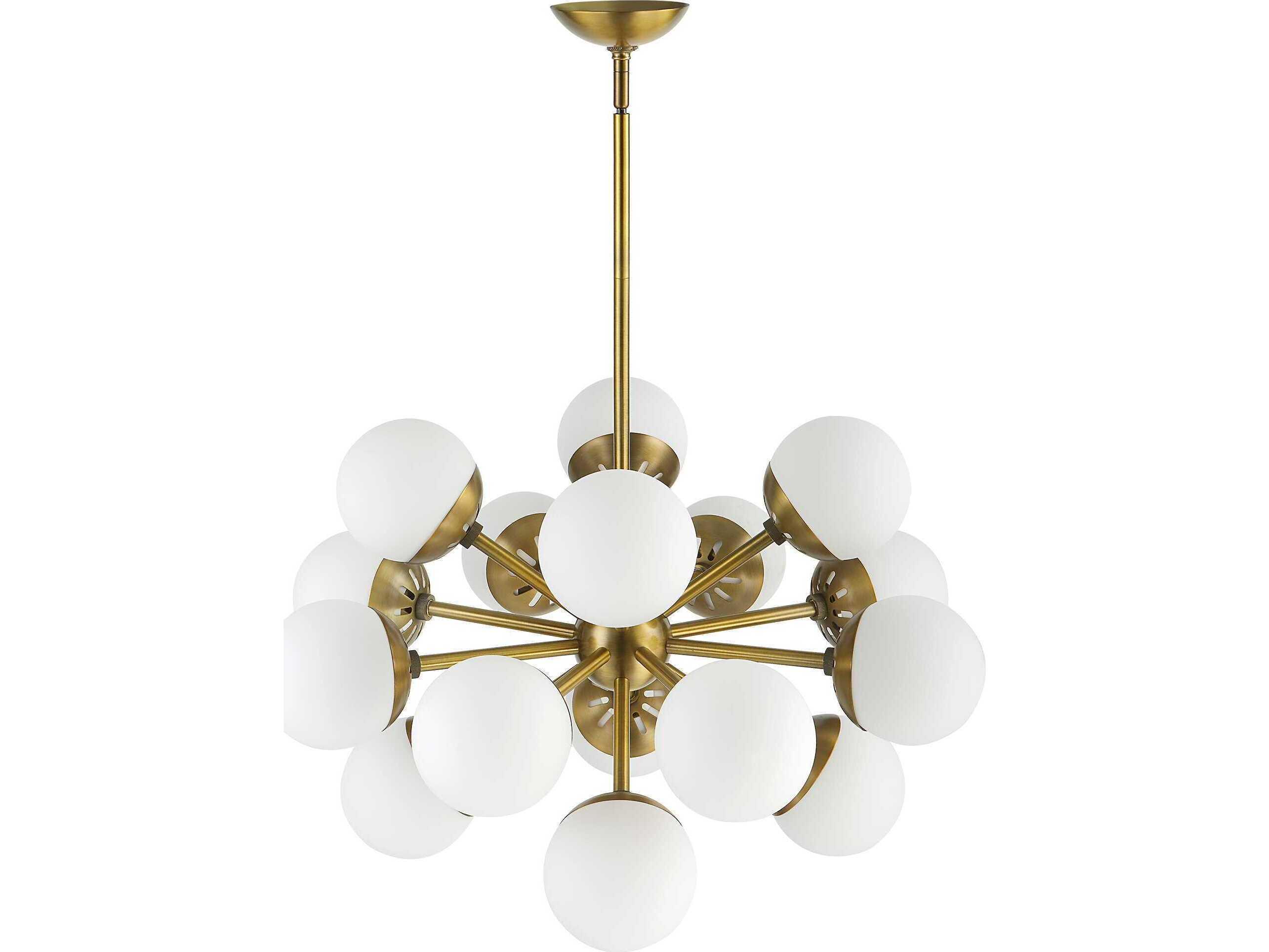 Uttermost 16-Light6-Light Antique Brass Glass Candelabra Sputnik Chandelier