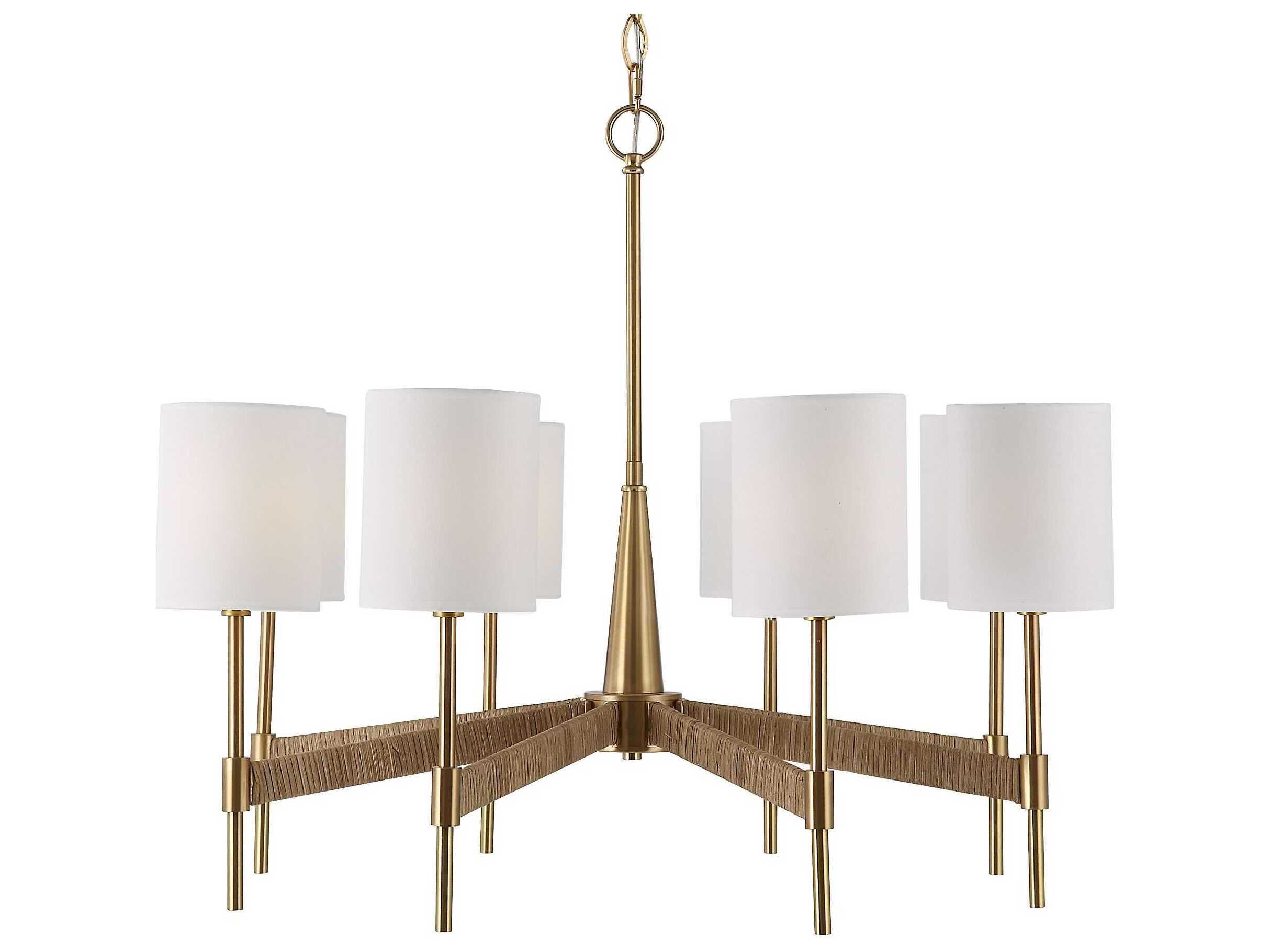Uttermost 8-Light Warm Brass Candelabra Chandelier