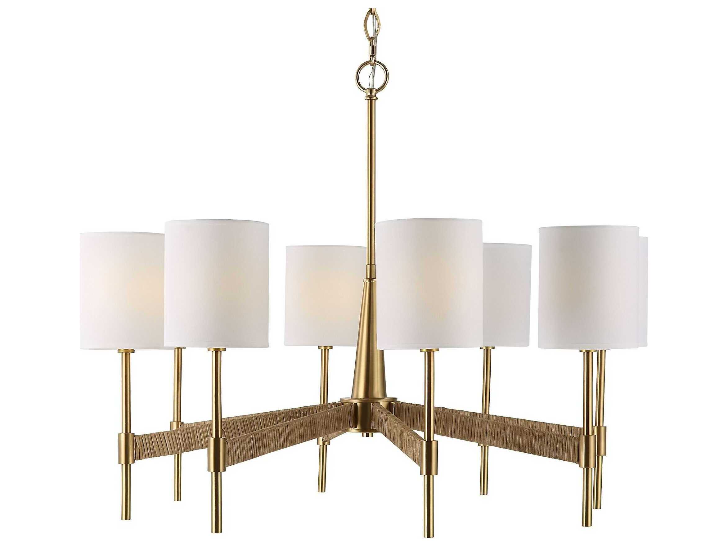 Uttermost 8-Light Warm Brass Candelabra Chandelier