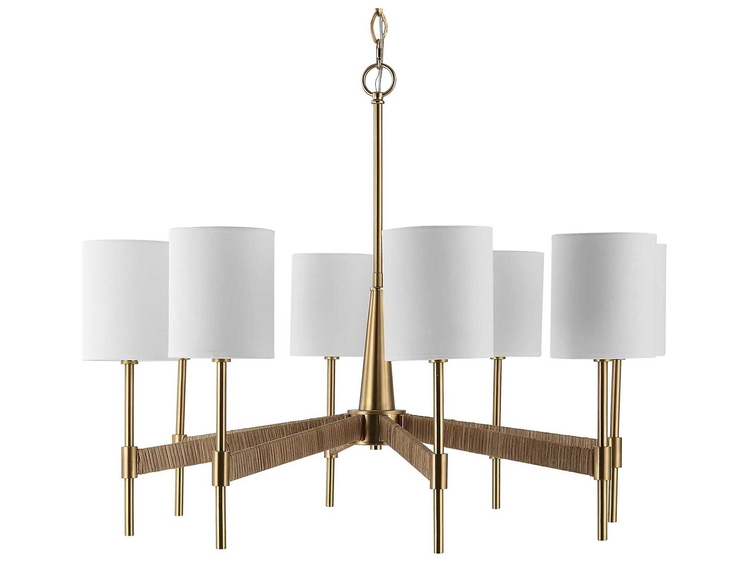 Uttermost 8-Light Warm Brass Candelabra Chandelier