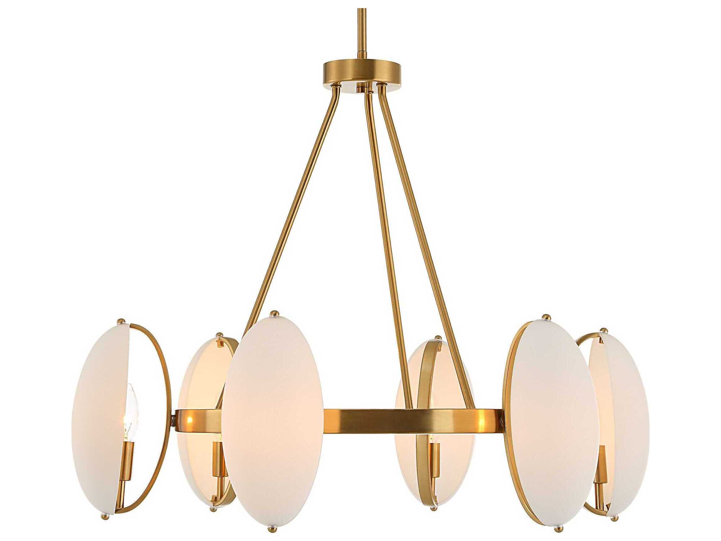 Uttermost Oviform 6-Light Warm Brass Chandelier