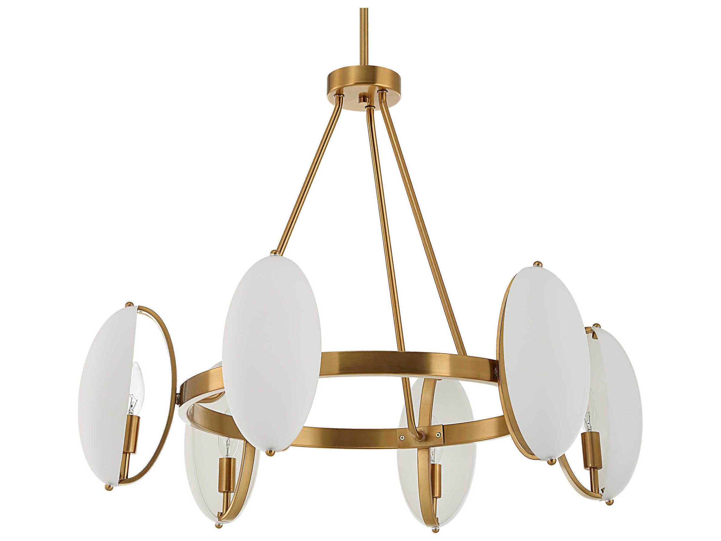 Uttermost Oviform 6-Light Warm Brass Chandelier