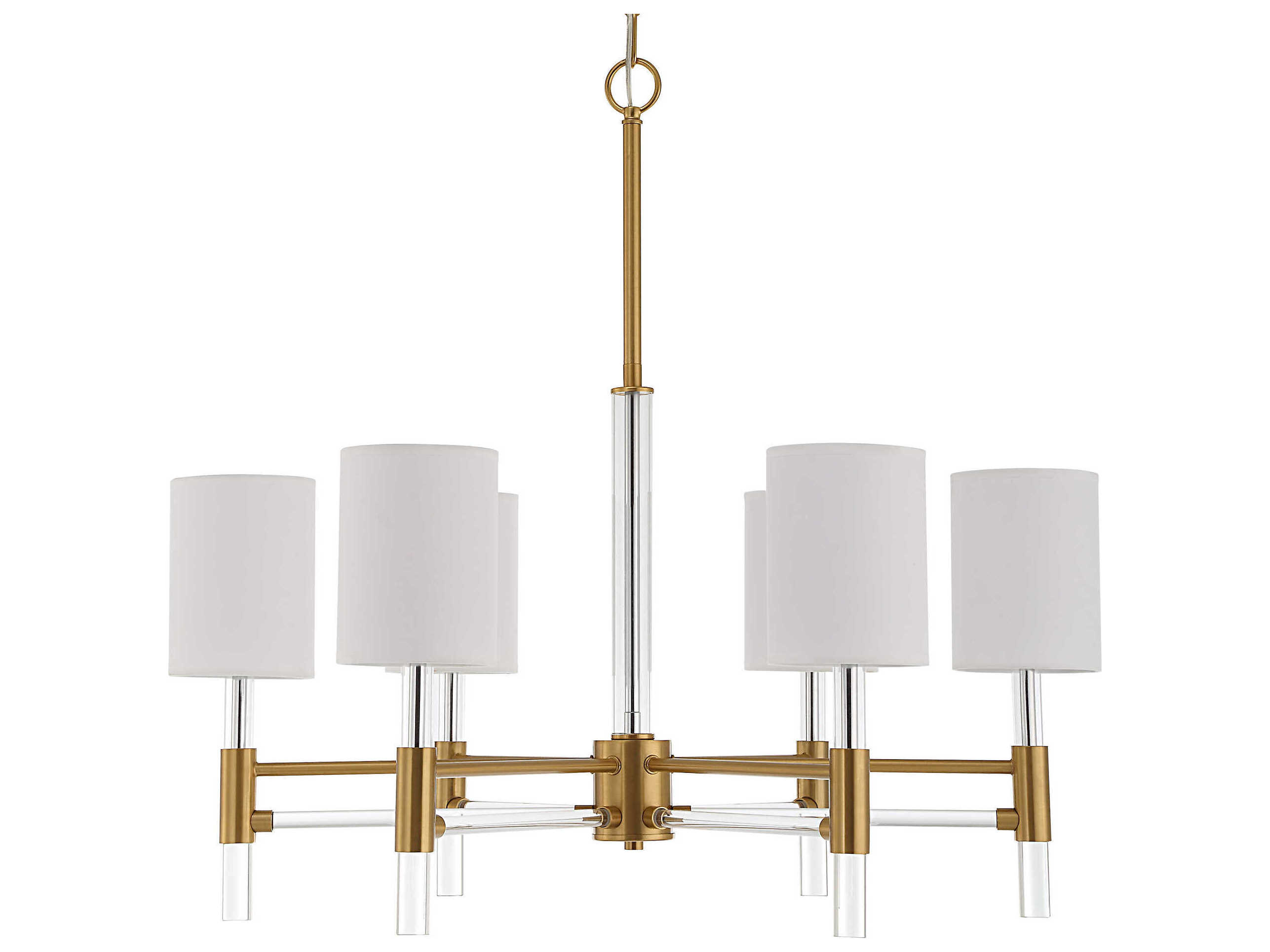 Uttermost Welkin 6-Light Warm Brass Cylinder Chandelier