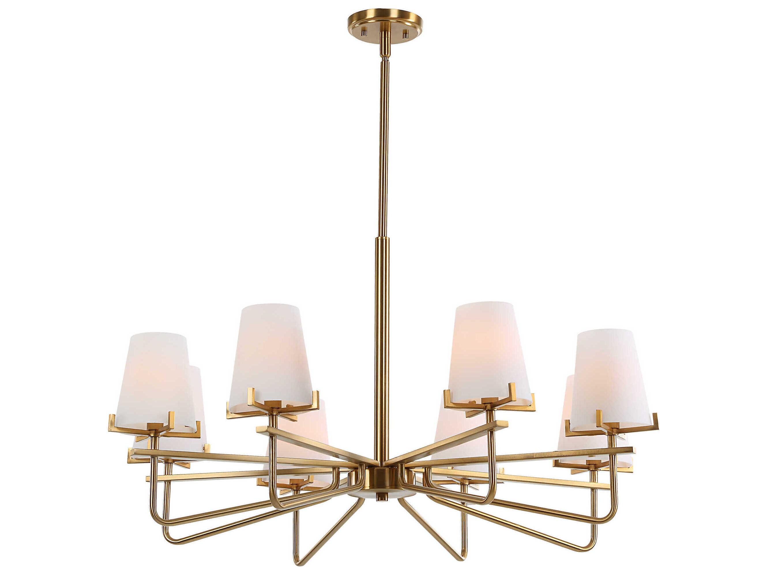 Uttermost Lassen 8-Light Warm Brass Chandelier