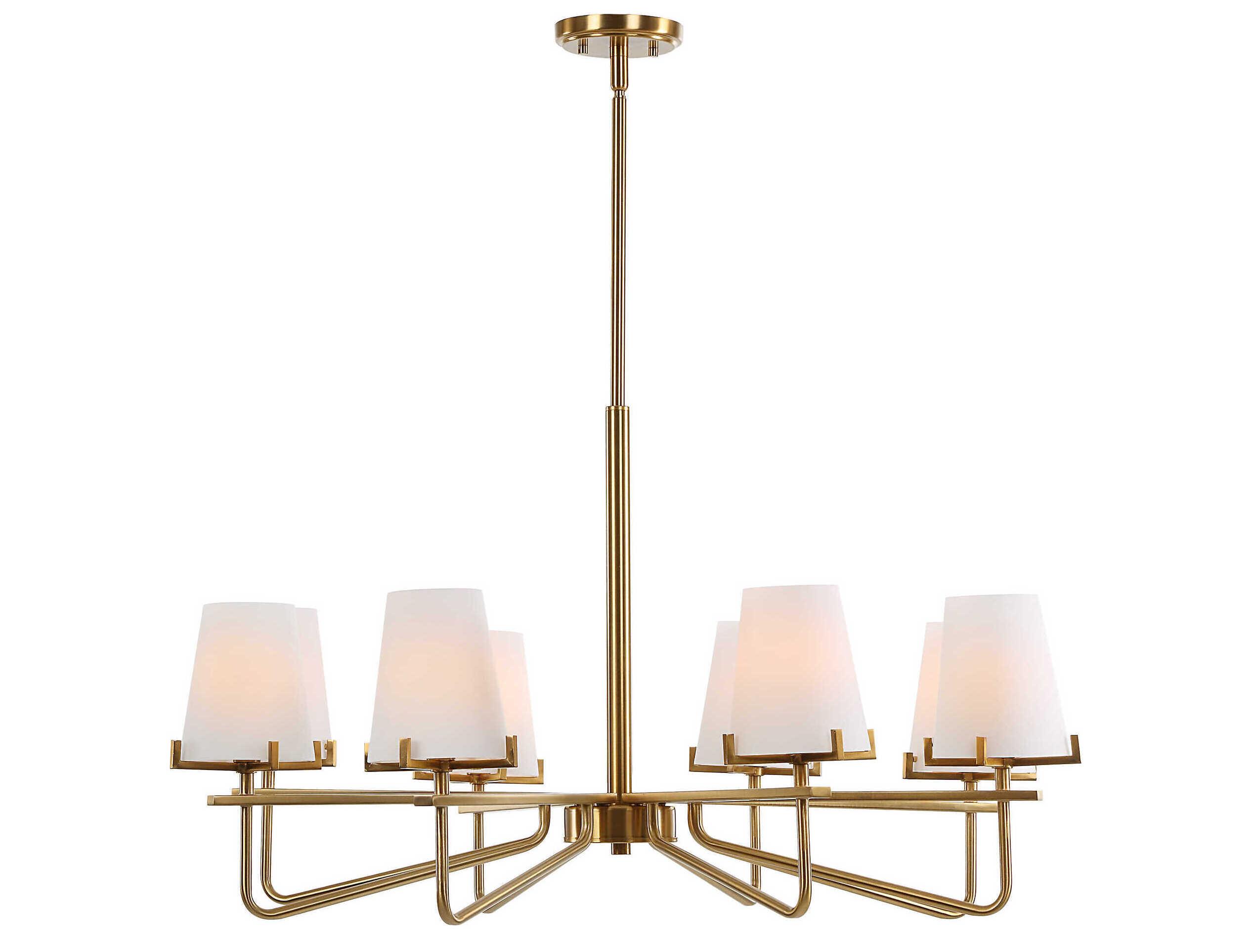Uttermost Lassen 8-Light Warm Brass Chandelier