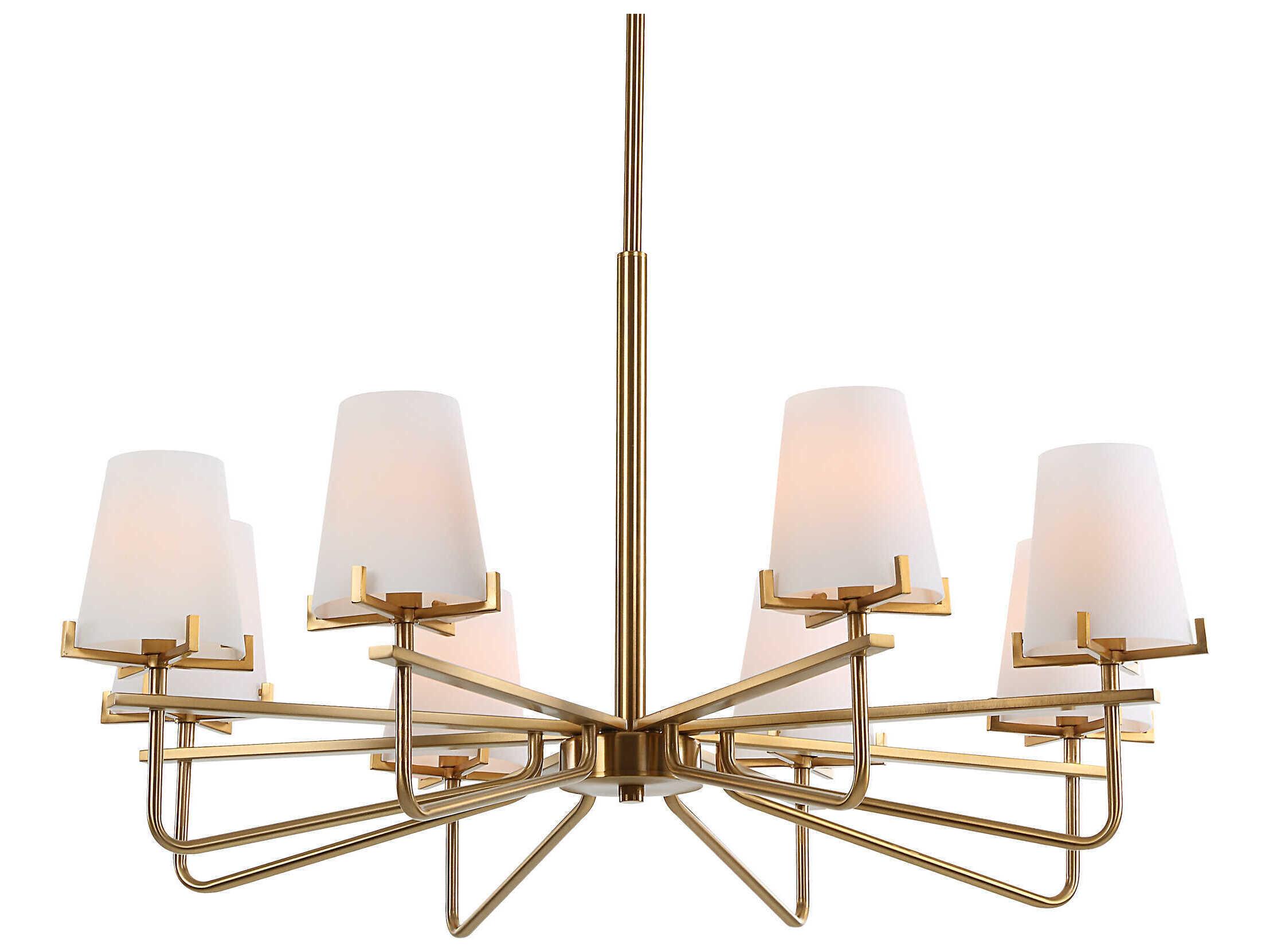 Uttermost Lassen 8-Light Warm Brass Chandelier